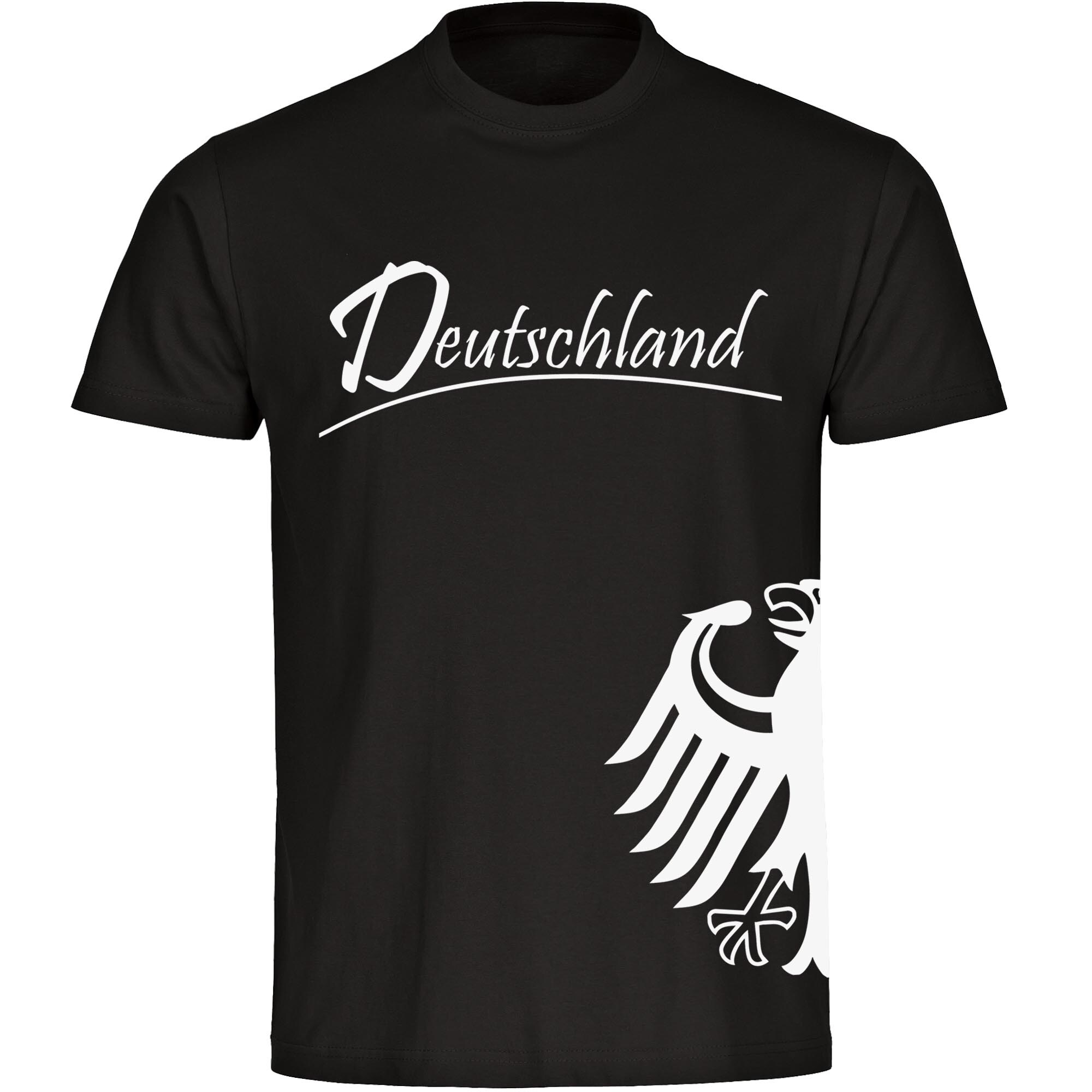 multifanshop Herren T-Shirt - Deutschland - Adler seitlich - Druck wei&szlig; - M&auml;nner - Bild 1