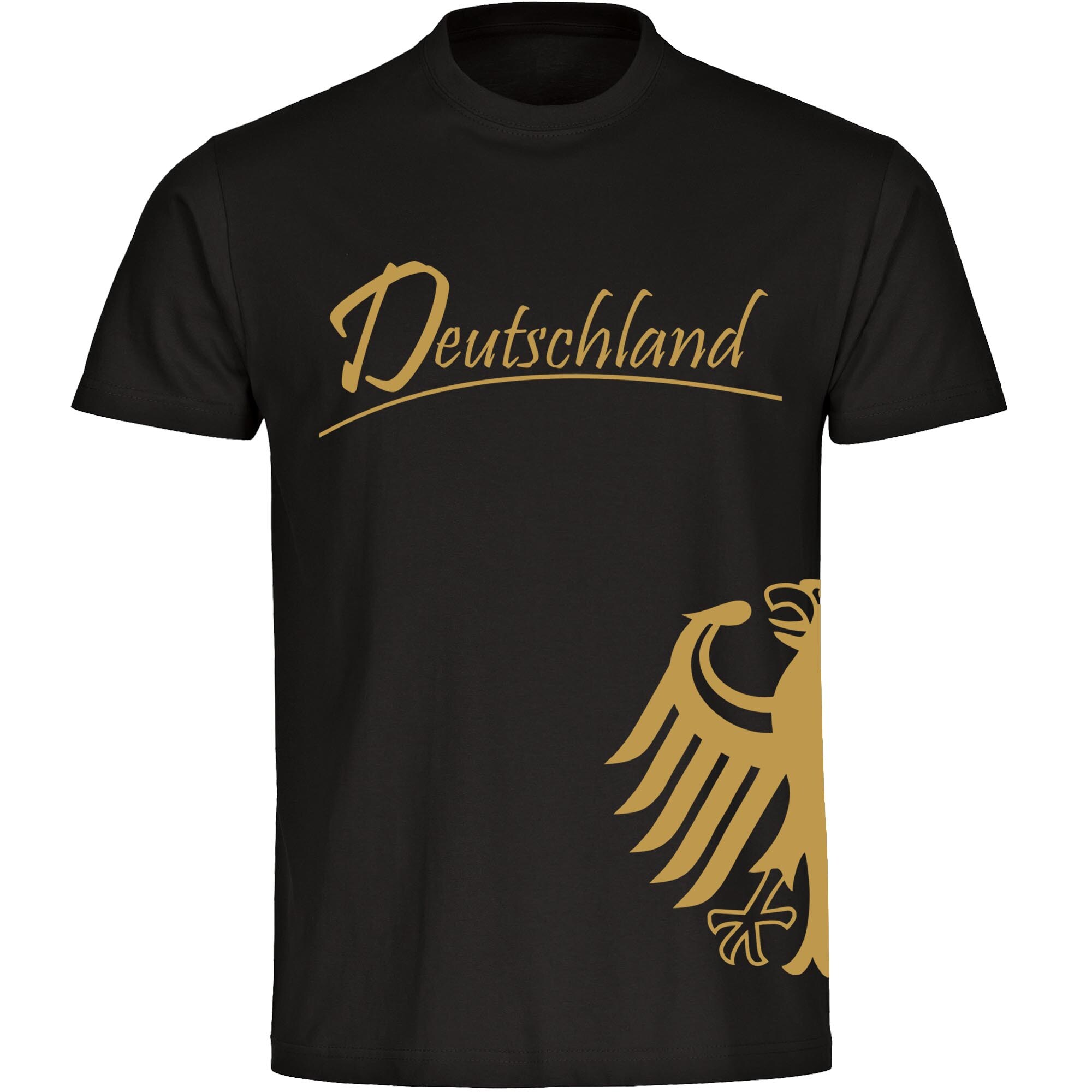 multifanshop Herren T-Shirt - Deutschland - Adler seitlich Gold - Druck gold metallic - M&auml;nner - Bild 1
