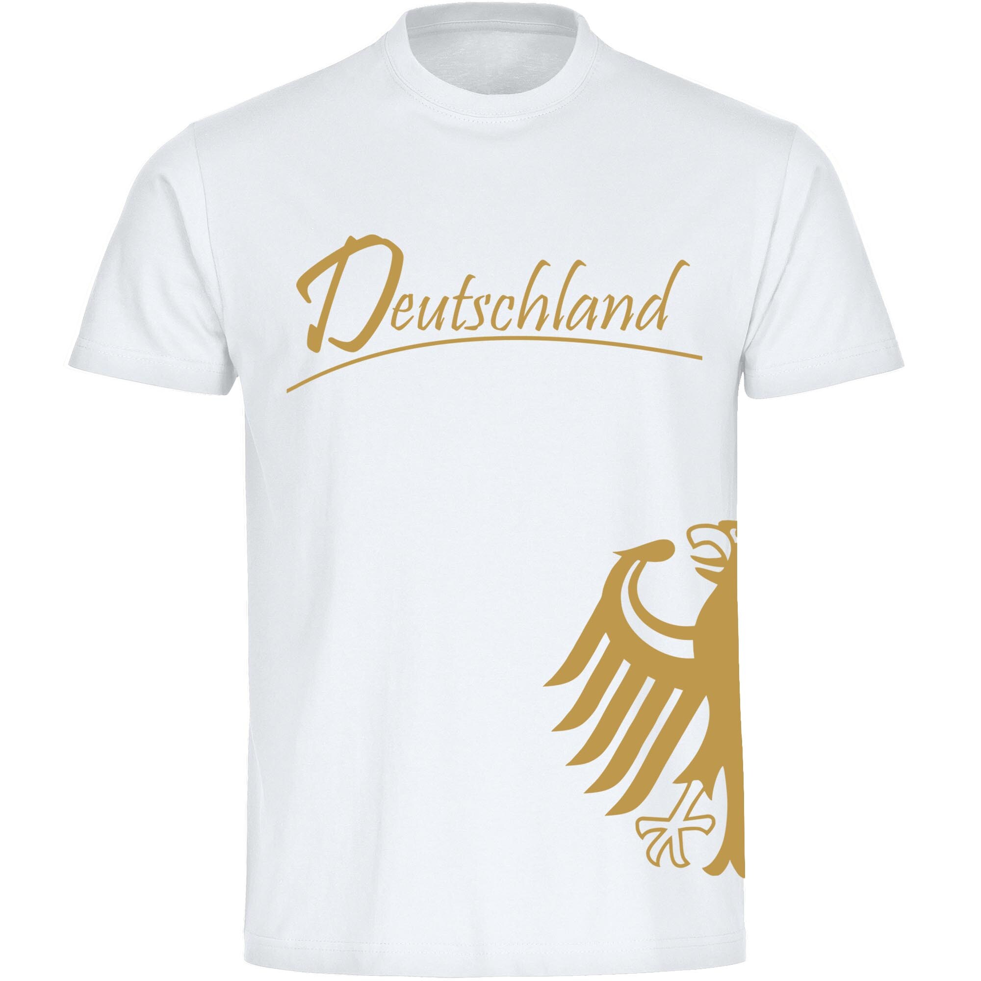 multifanshop Herren T-Shirt - Deutschland - Adler seitlich Gold - Druck gold metallic - M&auml;nner - Bild 1