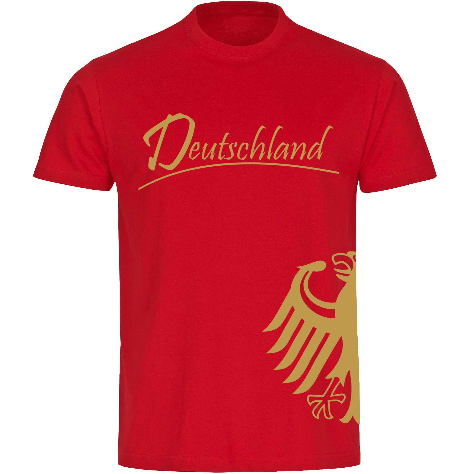 multifanshop Herren T-Shirt - Deutschland - Adler seitlich Gold - Druck gold metallic - M&auml;nner - Bild 1