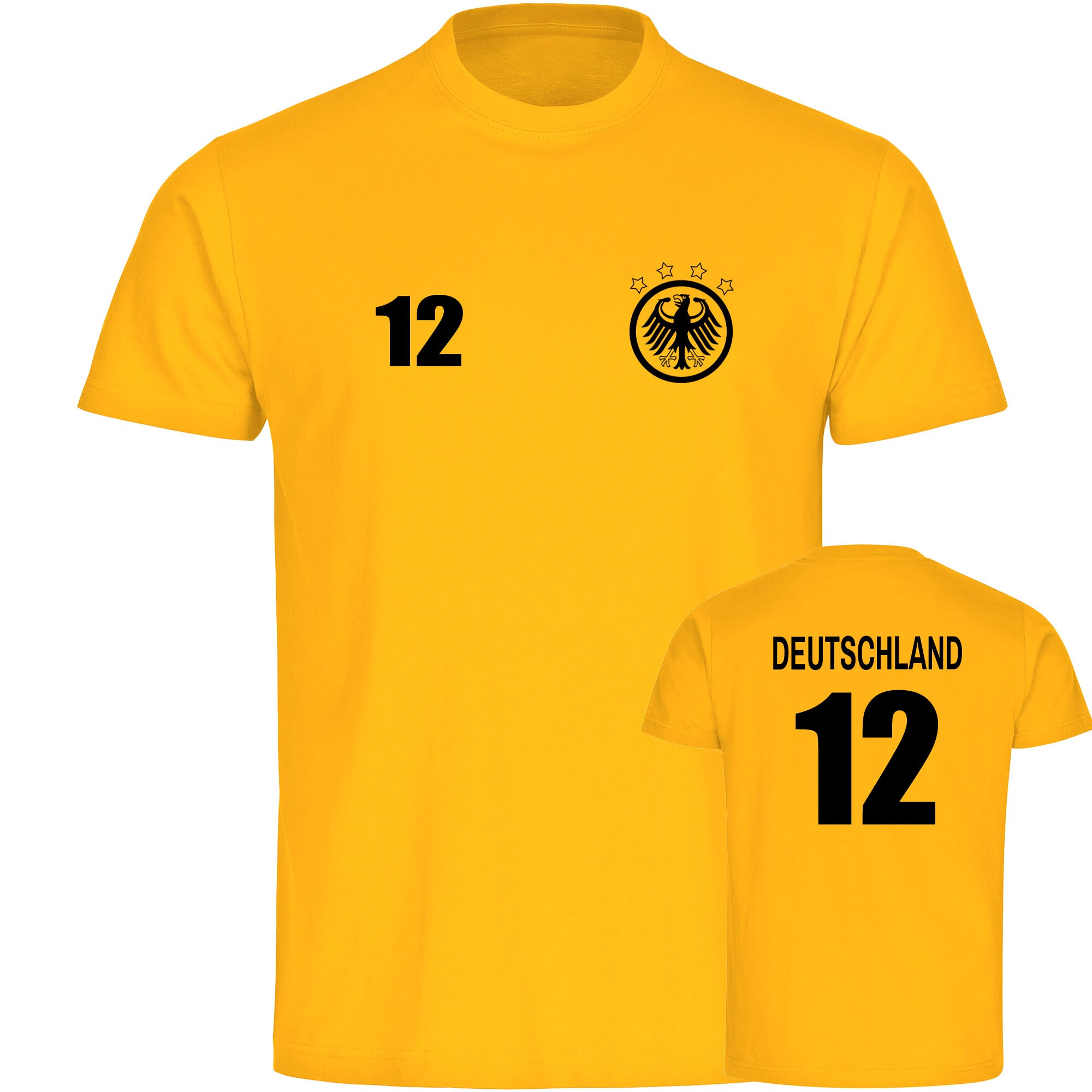 multifanshop Herren T-Shirt - Deutschland - Adler Retro Trikot 12 - Druck schwarz - M&auml;nner - Bild 1