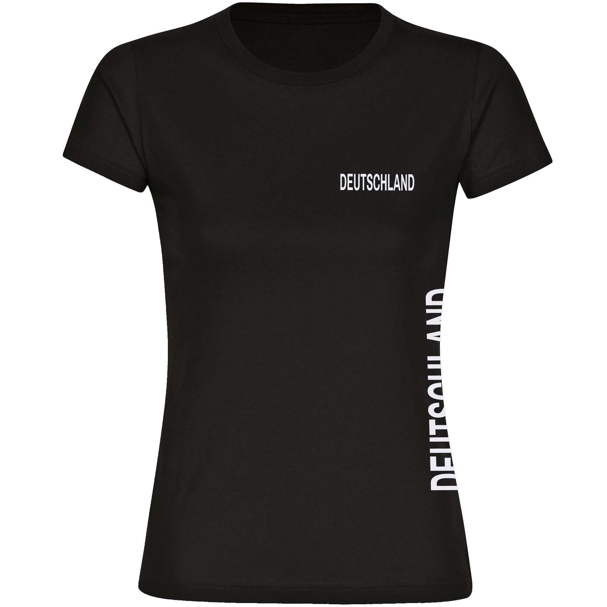 multifanshop Damen T-Shirt - Deutschland - Brust & Seite - Druck wei&szlig; - Frauen - Bild 1