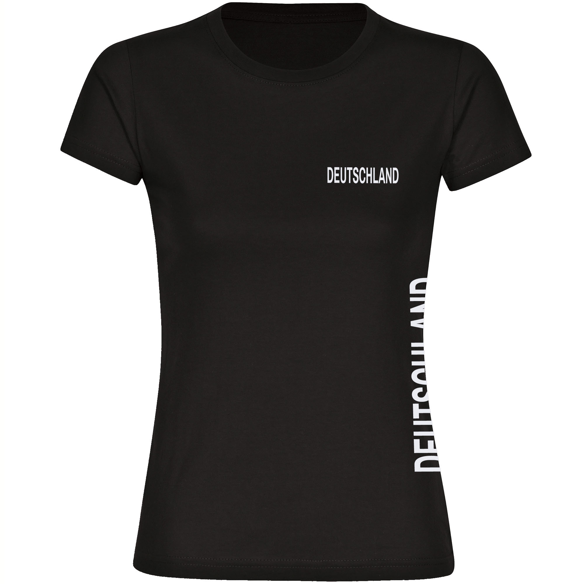 multifanshop Damen T-Shirt - Deutschland - Brust & Seite - Druck wei&szlig; - Frauen - Bild 1