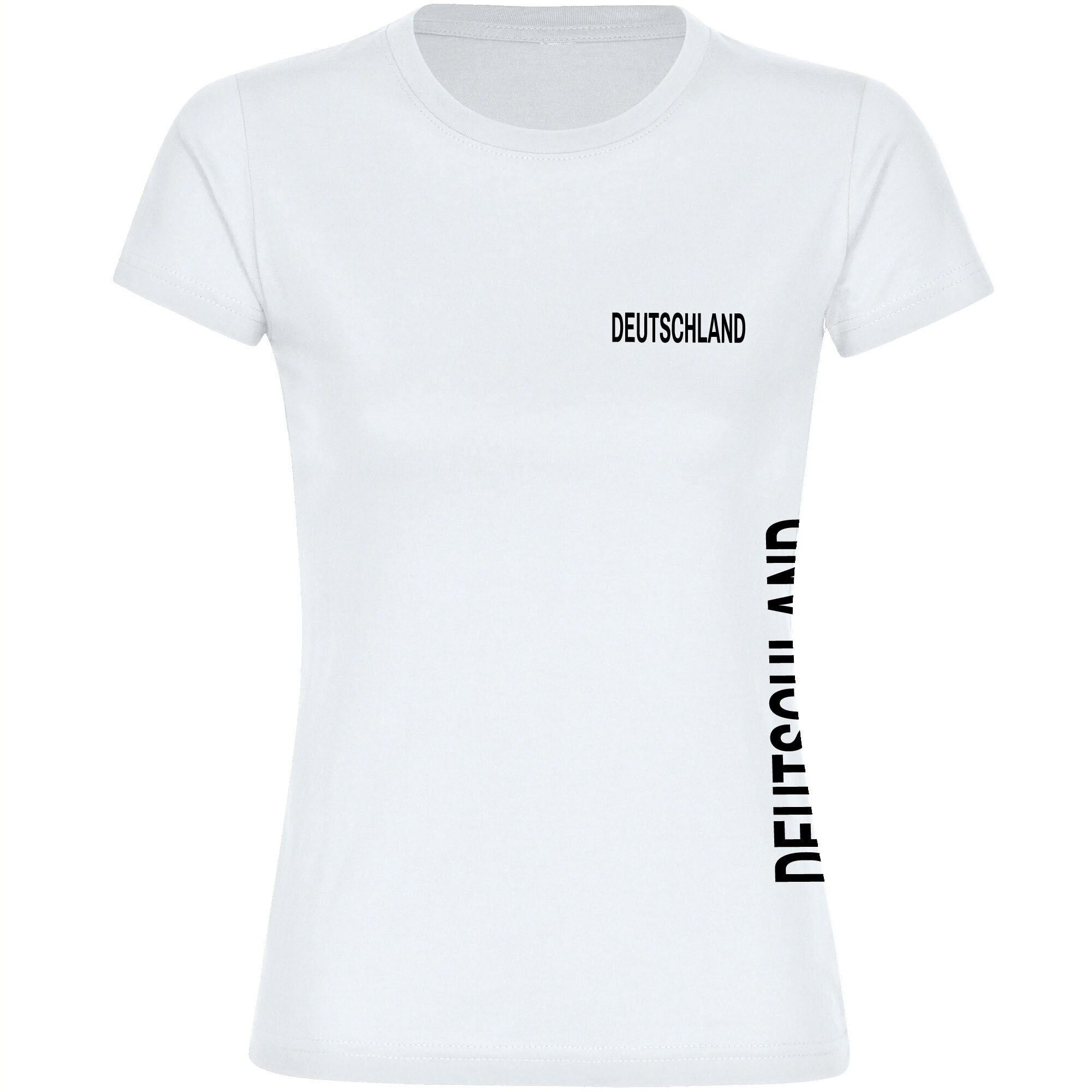 multifanshop Damen T-Shirt - Deutschland - Brust & Seite - Druck schwarz - Frauen - Bild 1