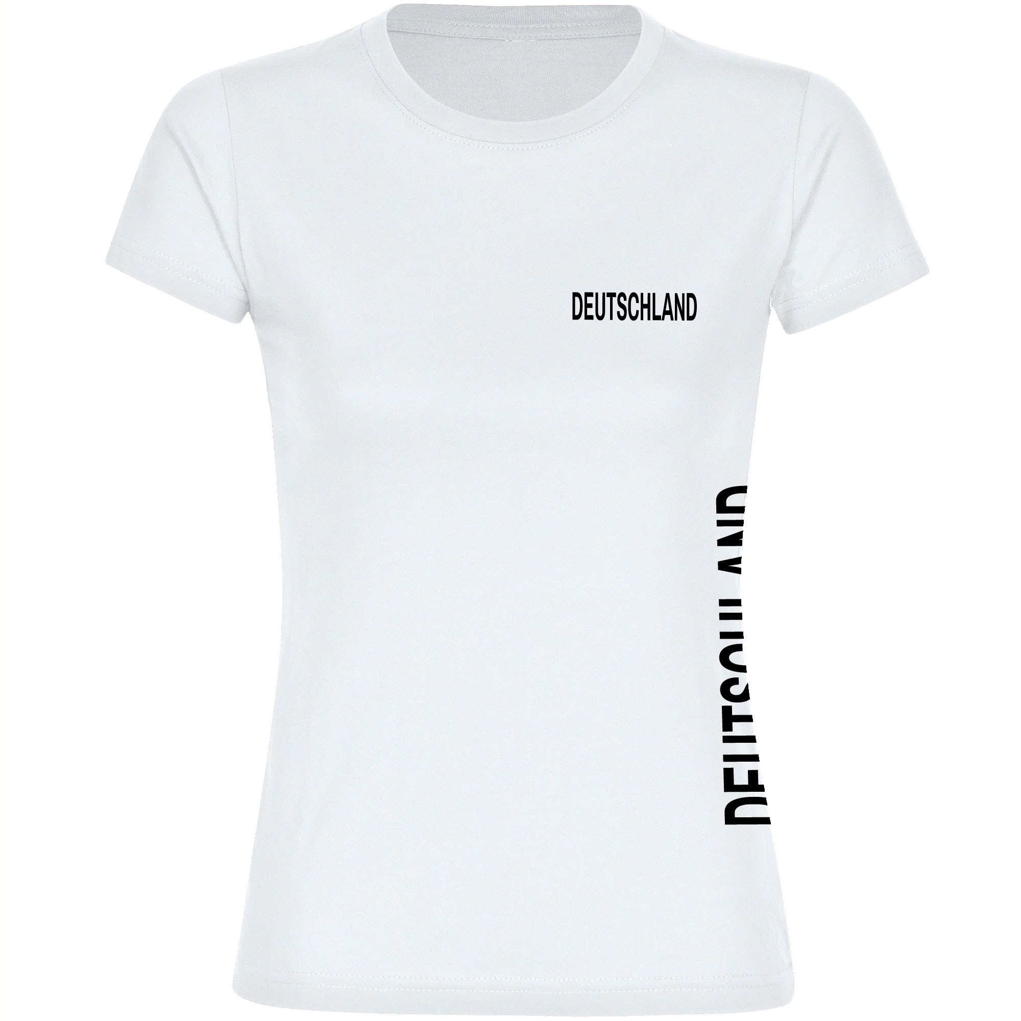 multifanshop Damen T-Shirt - Deutschland - Brust & Seite - Druck schwarz - Frauen - Bild 1