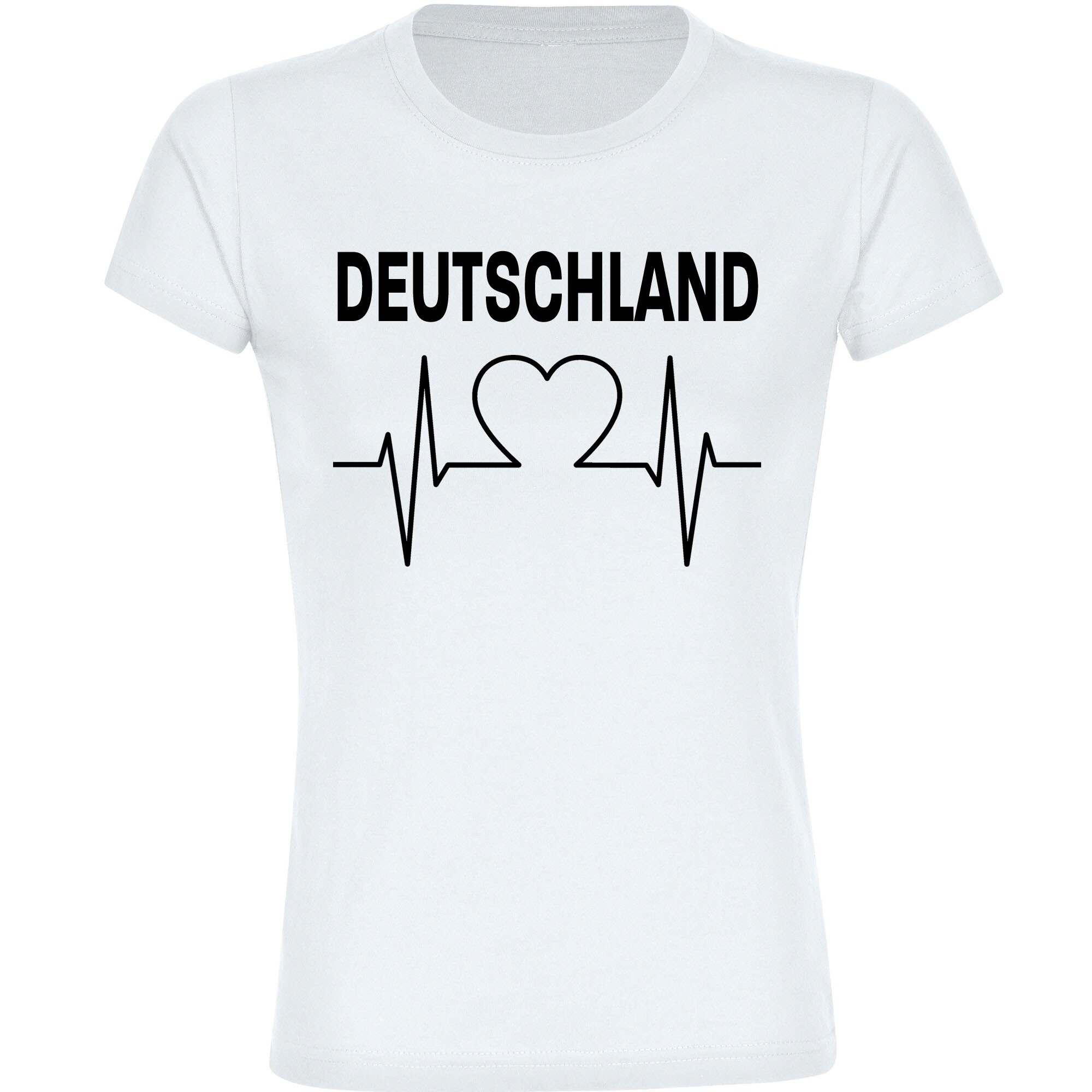 multifanshop Damen T-Shirt - Deutschland - Herzschlag - Druck schwarz - Frauen - Bild 1