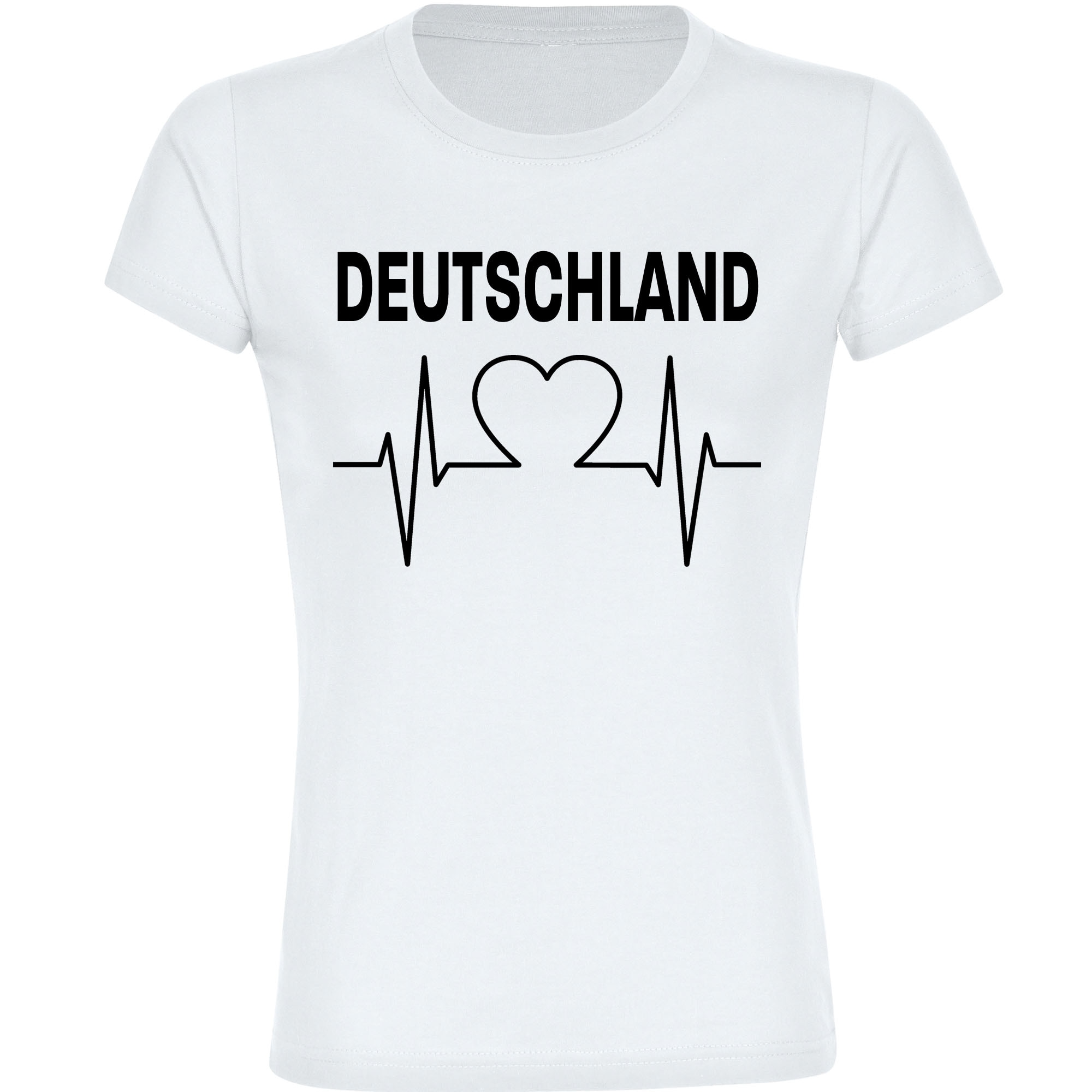 multifanshop Damen T-Shirt - Deutschland - Herzschlag - Druck schwarz - Frauen - Bild 1