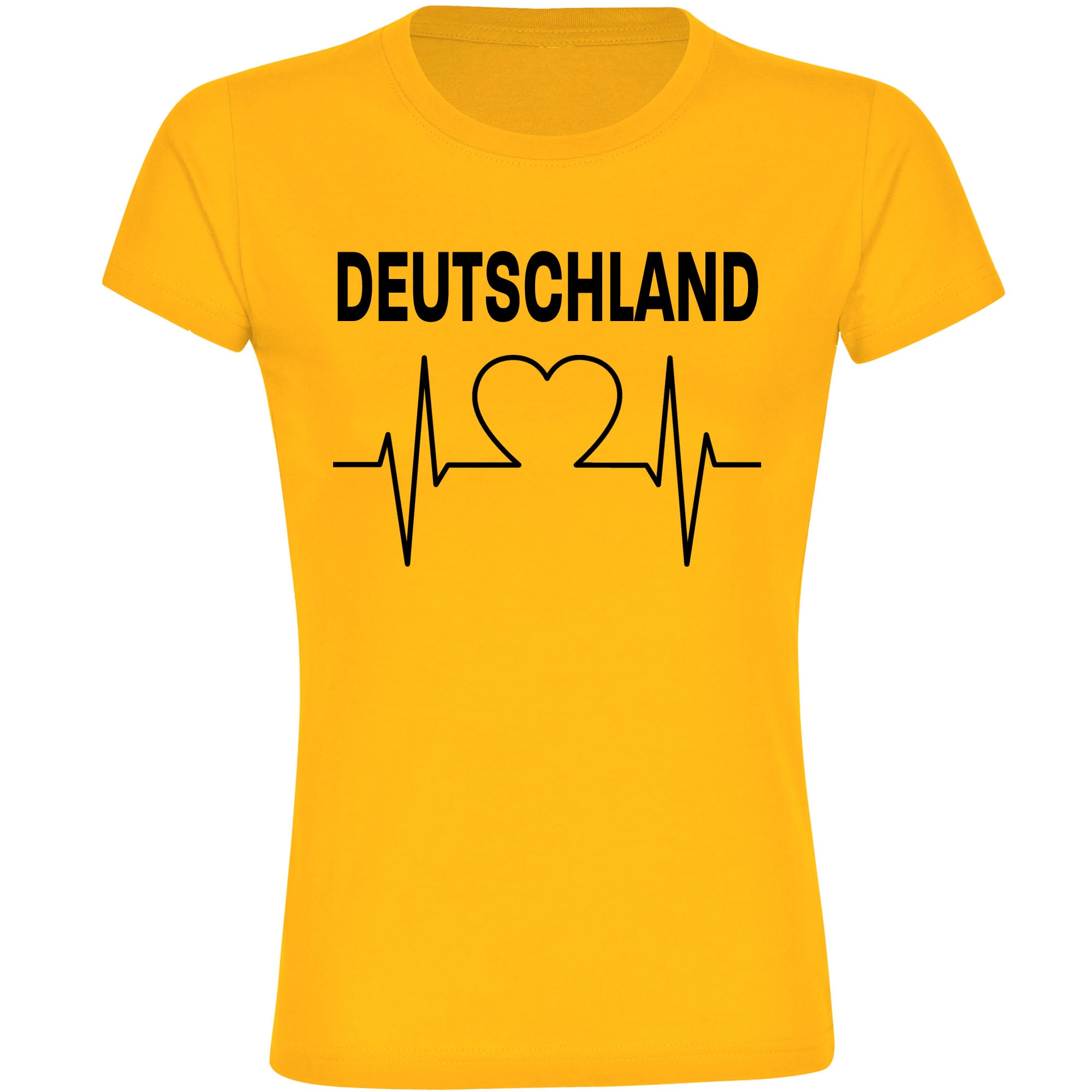 multifanshop Damen T-Shirt - Deutschland - Herzschlag - Druck schwarz - Frauen - Bild 1