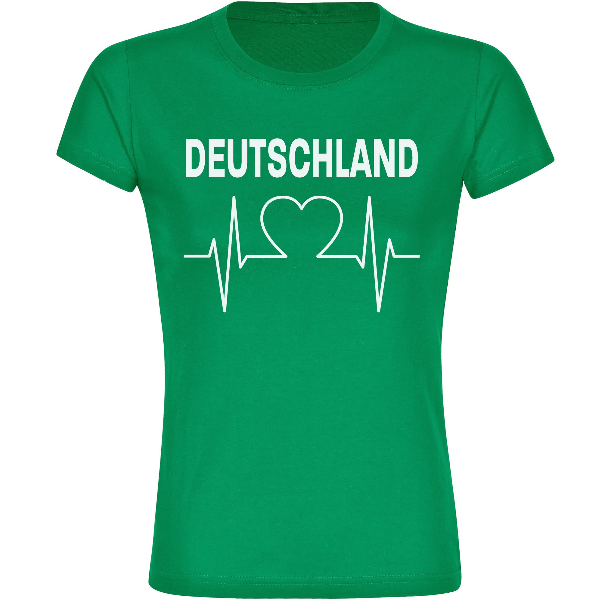 multifanshop Damen T-Shirt - Deutschland - Herzschlag - Druck wei&szlig; - Frauen - Bild 1