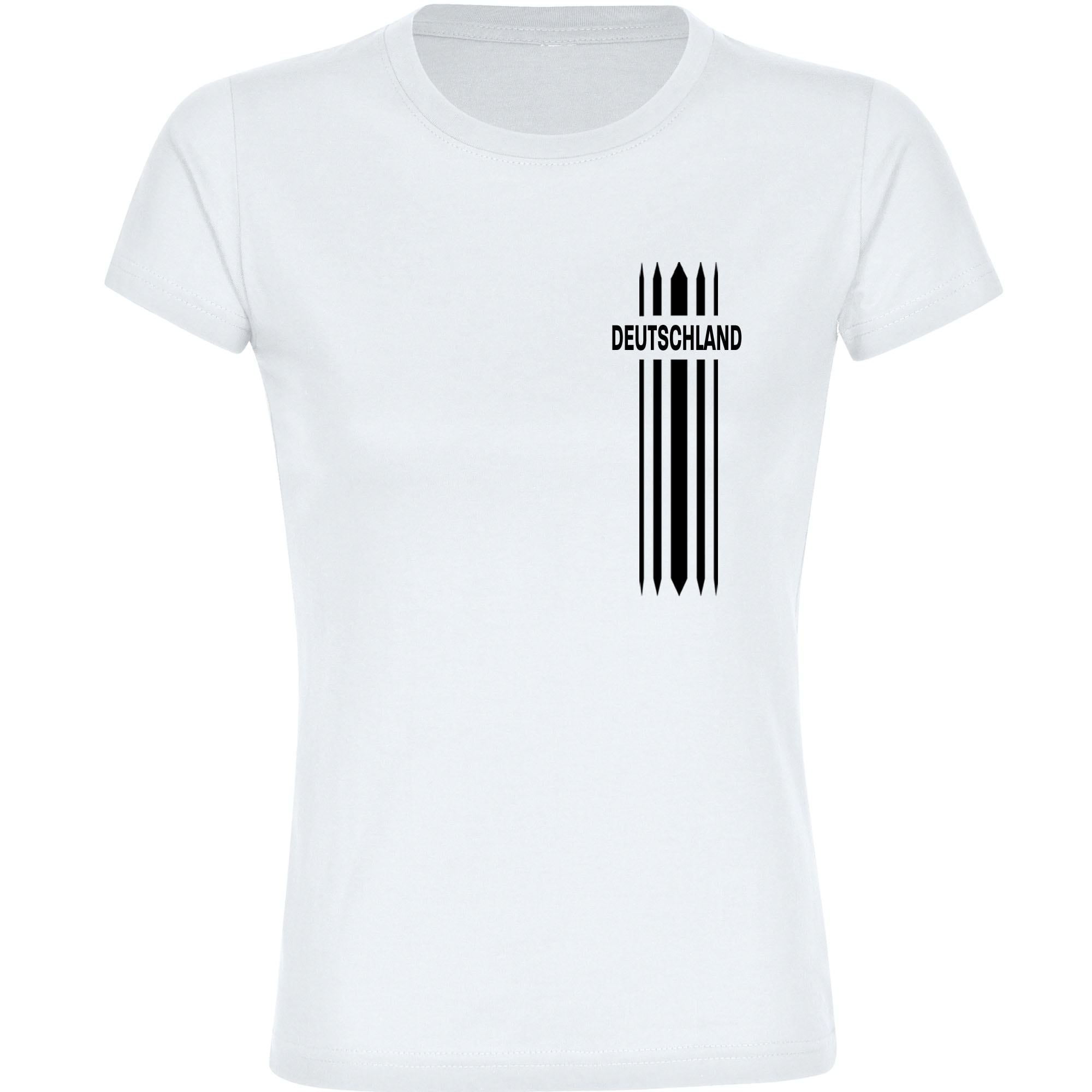 multifanshop Damen T-Shirt - Deutschland - Streifen - Druck schwarz - Frauen - Bild 1
