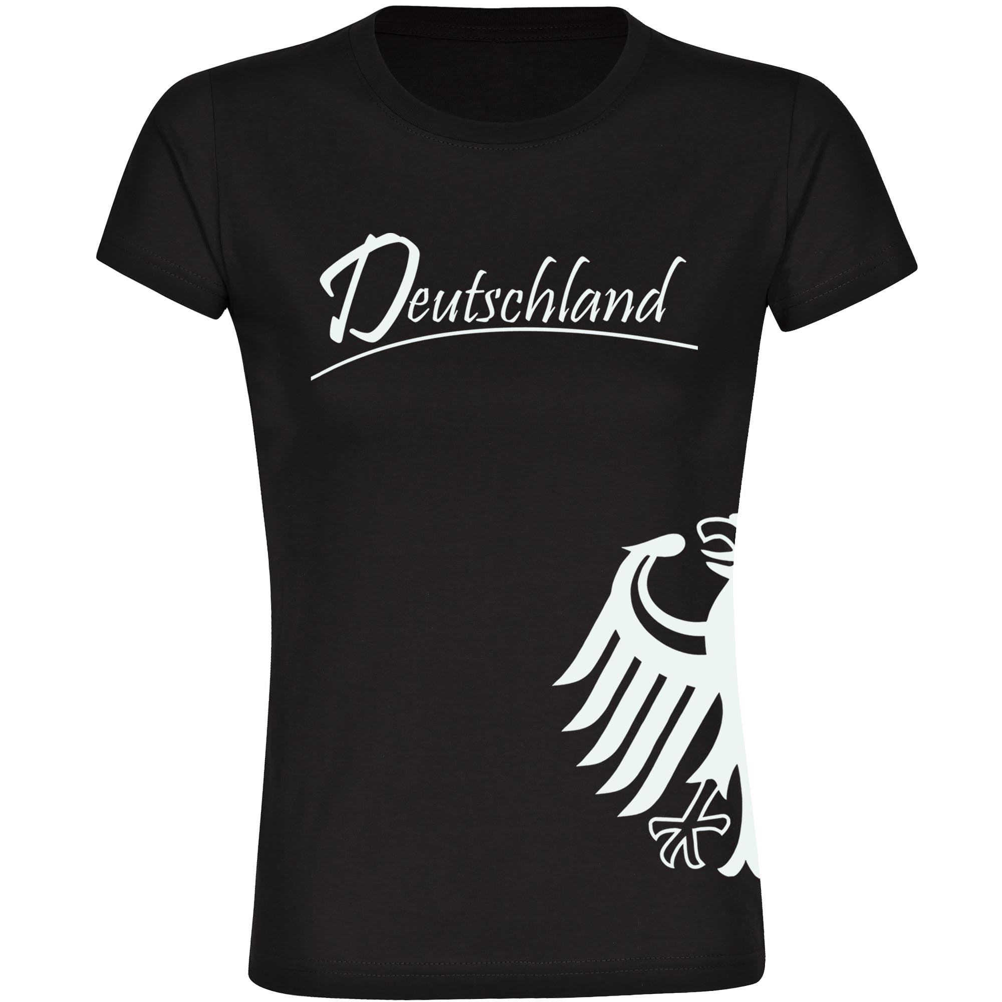 multifanshop Damen T-Shirt - Deutschland - Adler seitlich - Druck wei&szlig; - Frauen - Bild 1