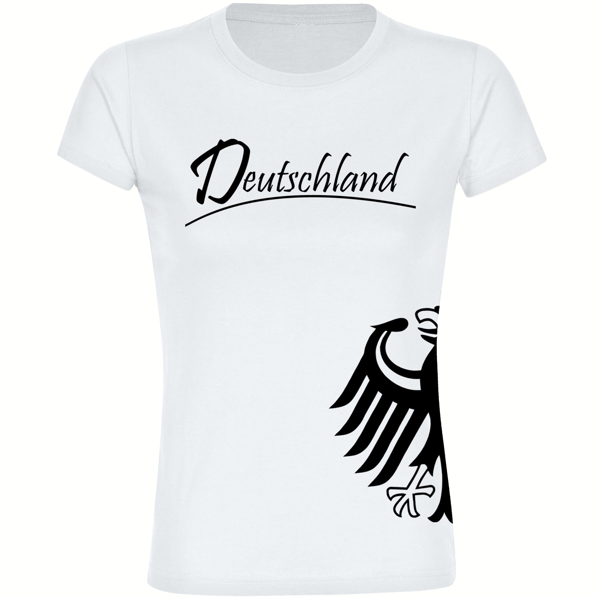 multifanshop Damen T-Shirt - Deutschland - Adler seitlich - Druck schwarz - Frauen - Bild 1