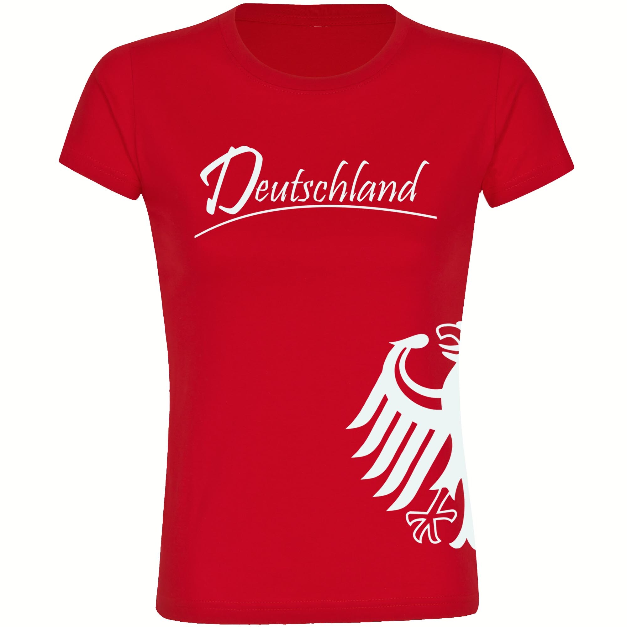 multifanshop Damen T-Shirt - Deutschland - Adler seitlich - Druck wei&szlig; - Frauen - Bild 1