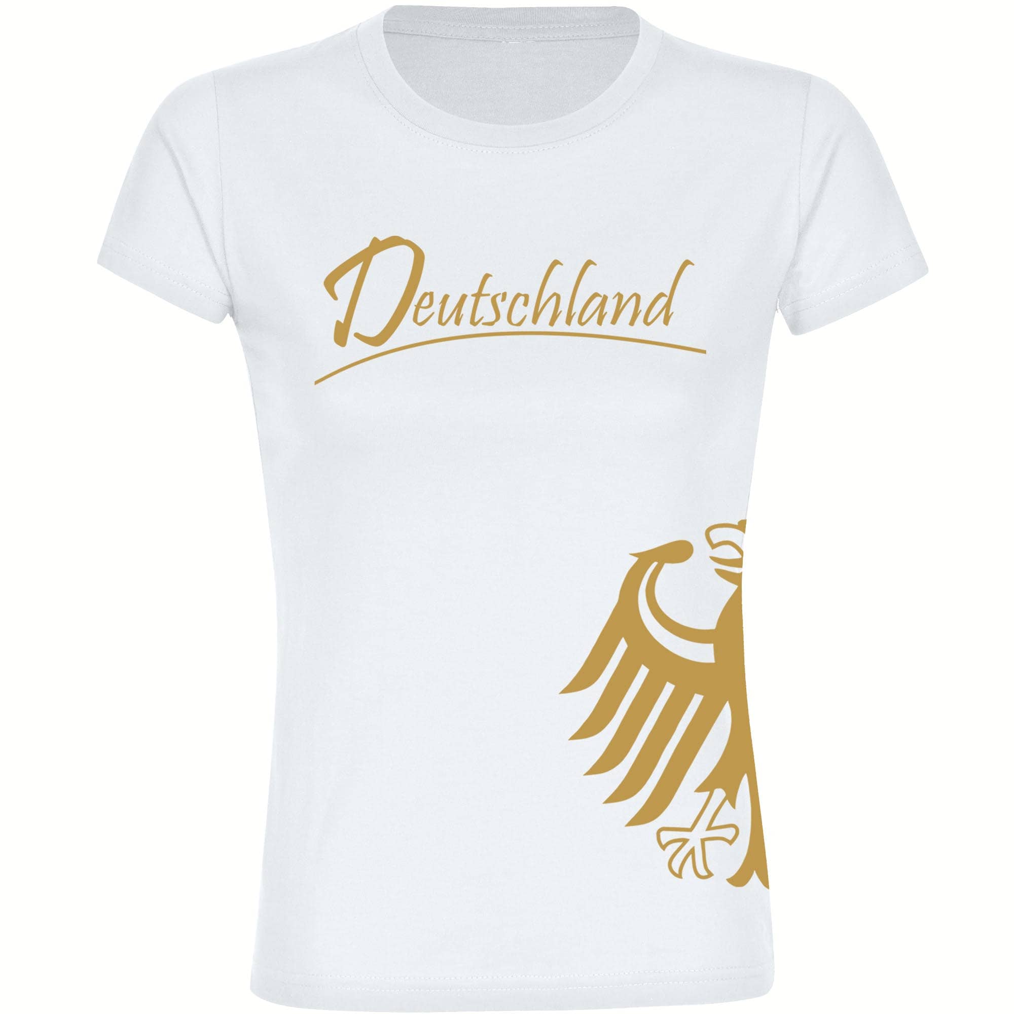 multifanshop Damen T-Shirt - Deutschland - Adler seitlich Gold - Druck gold metallic - Frauen - Bild 1
