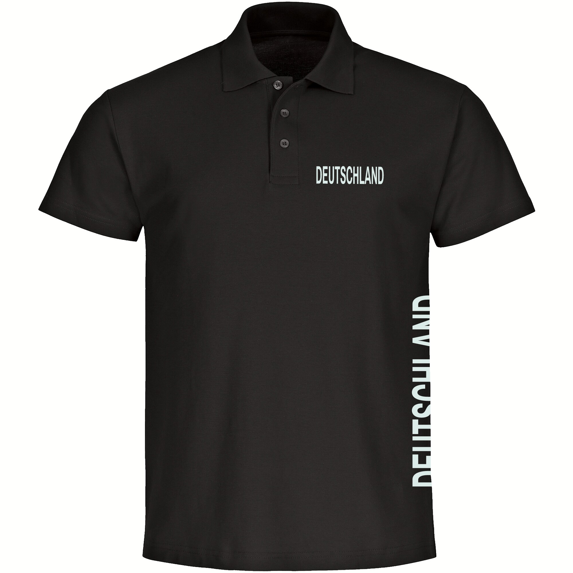 multifanshop Poloshirt - Deutschland - Brust & Seite - Druck wei&szlig; - Polo - Bild 1