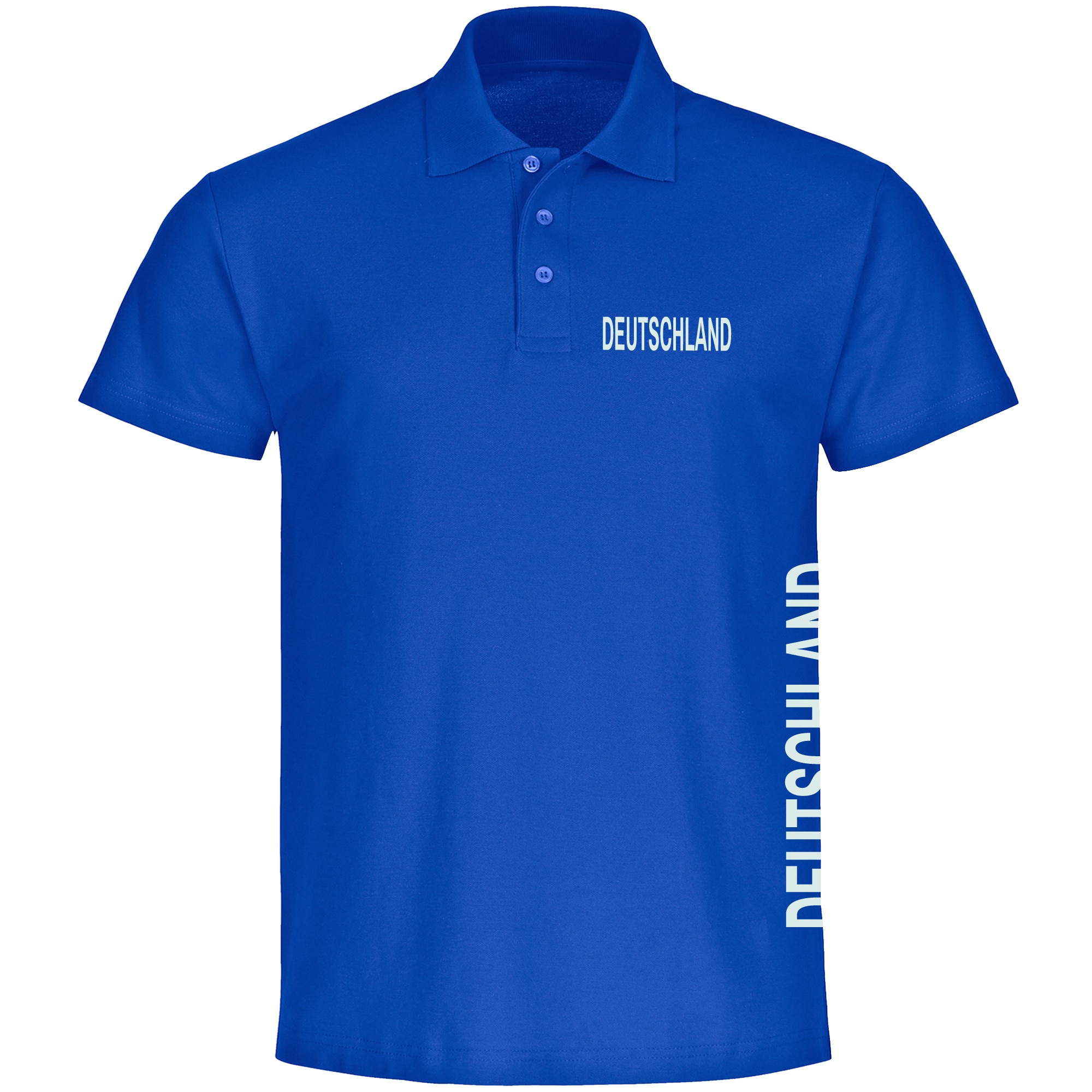 multifanshop Poloshirt - Deutschland - Brust & Seite - Druck wei&szlig; - Polo - Bild 1