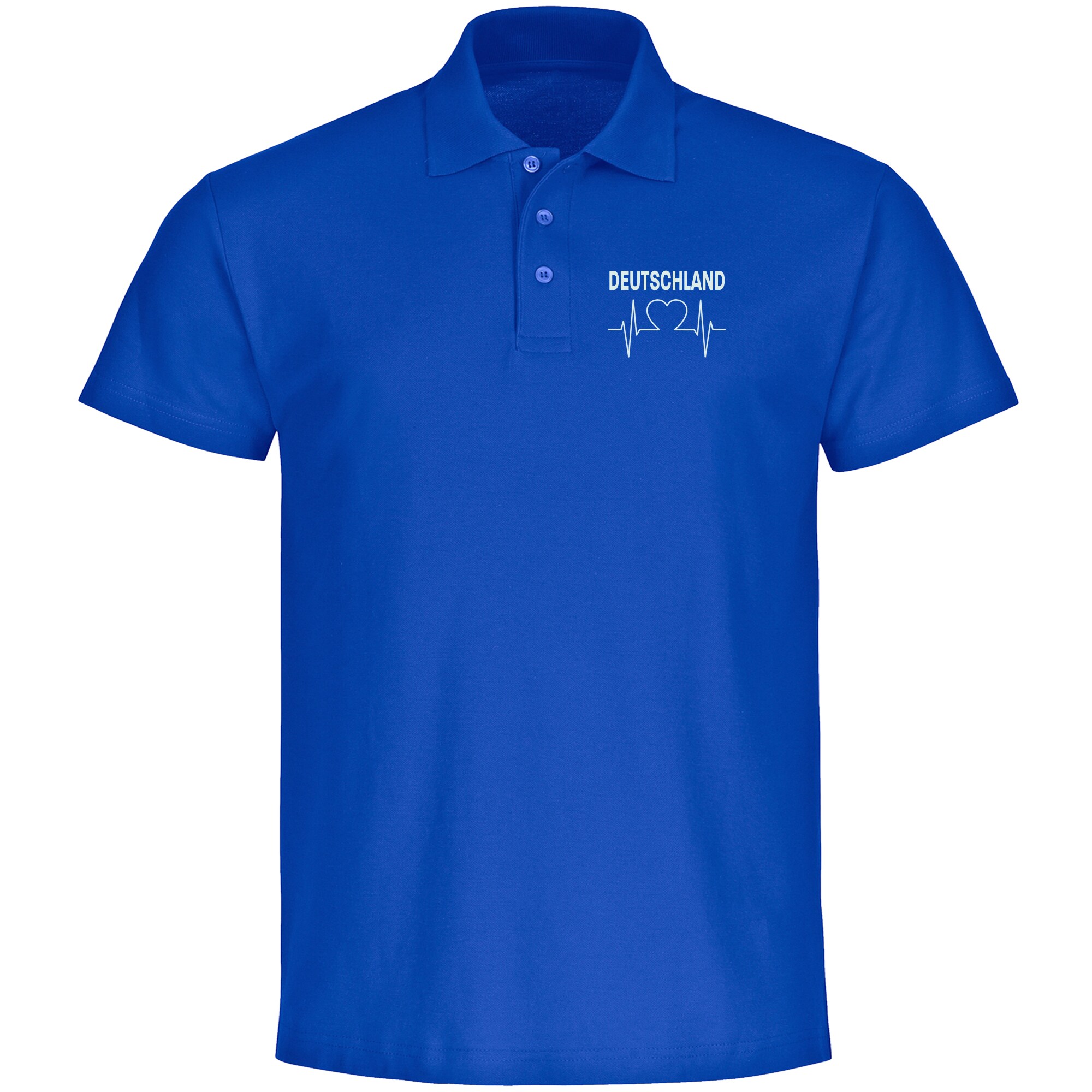 multifanshop Poloshirt - Deutschland - Herzschlag - Druck wei&szlig; - Polo - Bild 1
