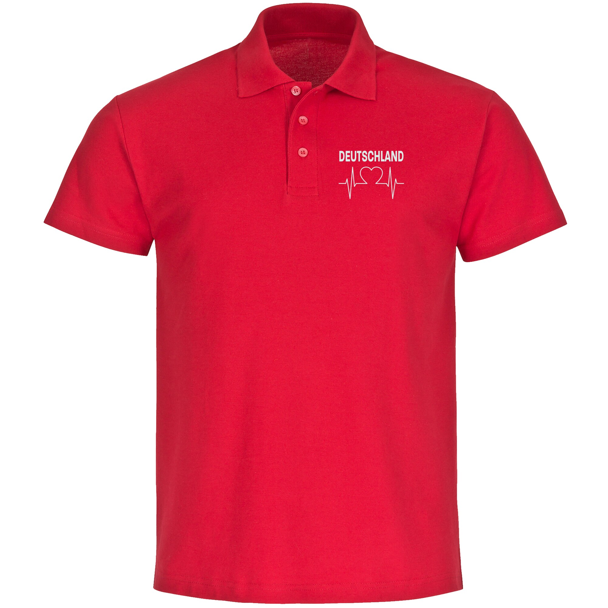 multifanshop Poloshirt - Deutschland - Herzschlag - Druck wei&szlig; - Polo - Bild 1