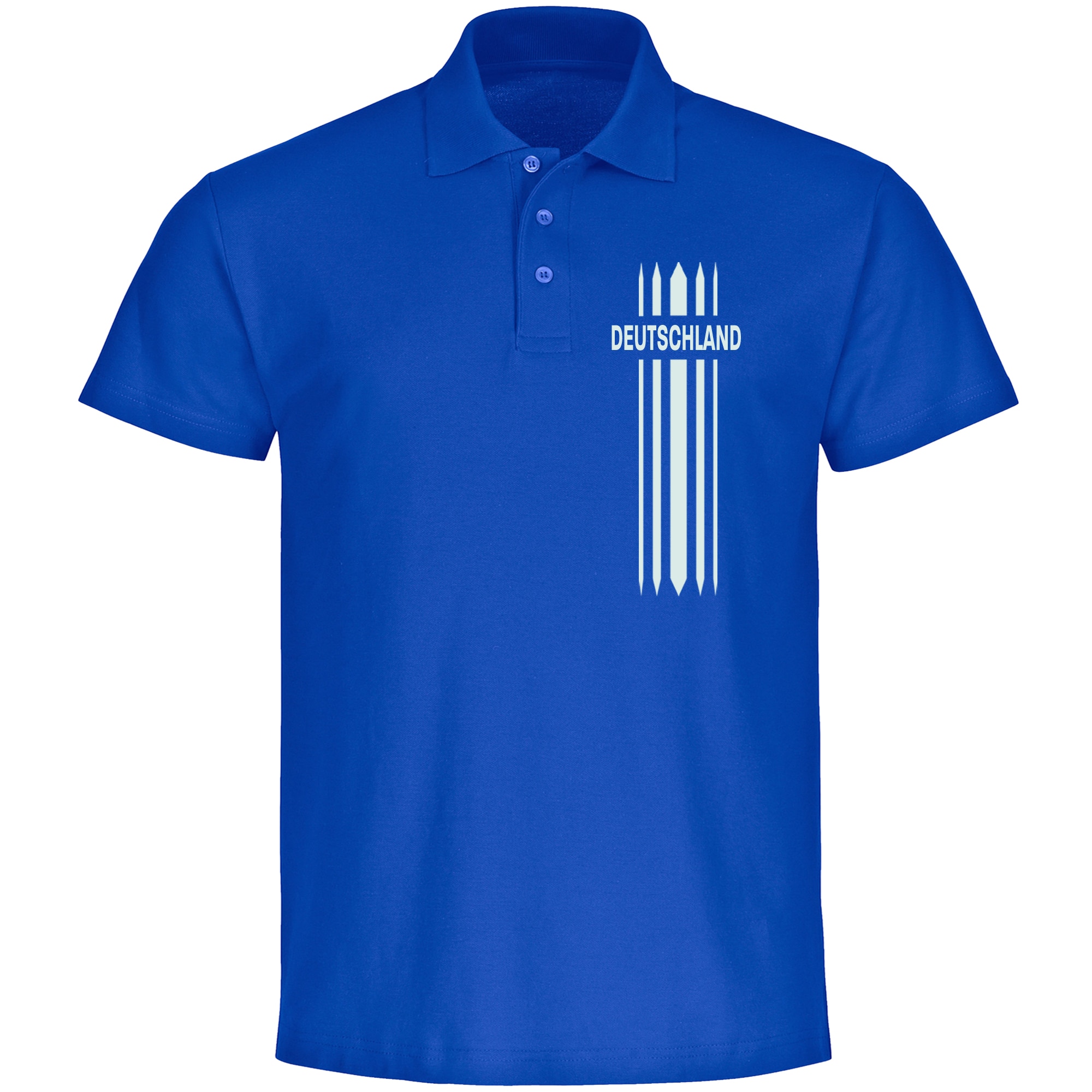 multifanshop Poloshirt - Deutschland - Streifen - Druck wei&szlig; - Polo - Bild 1