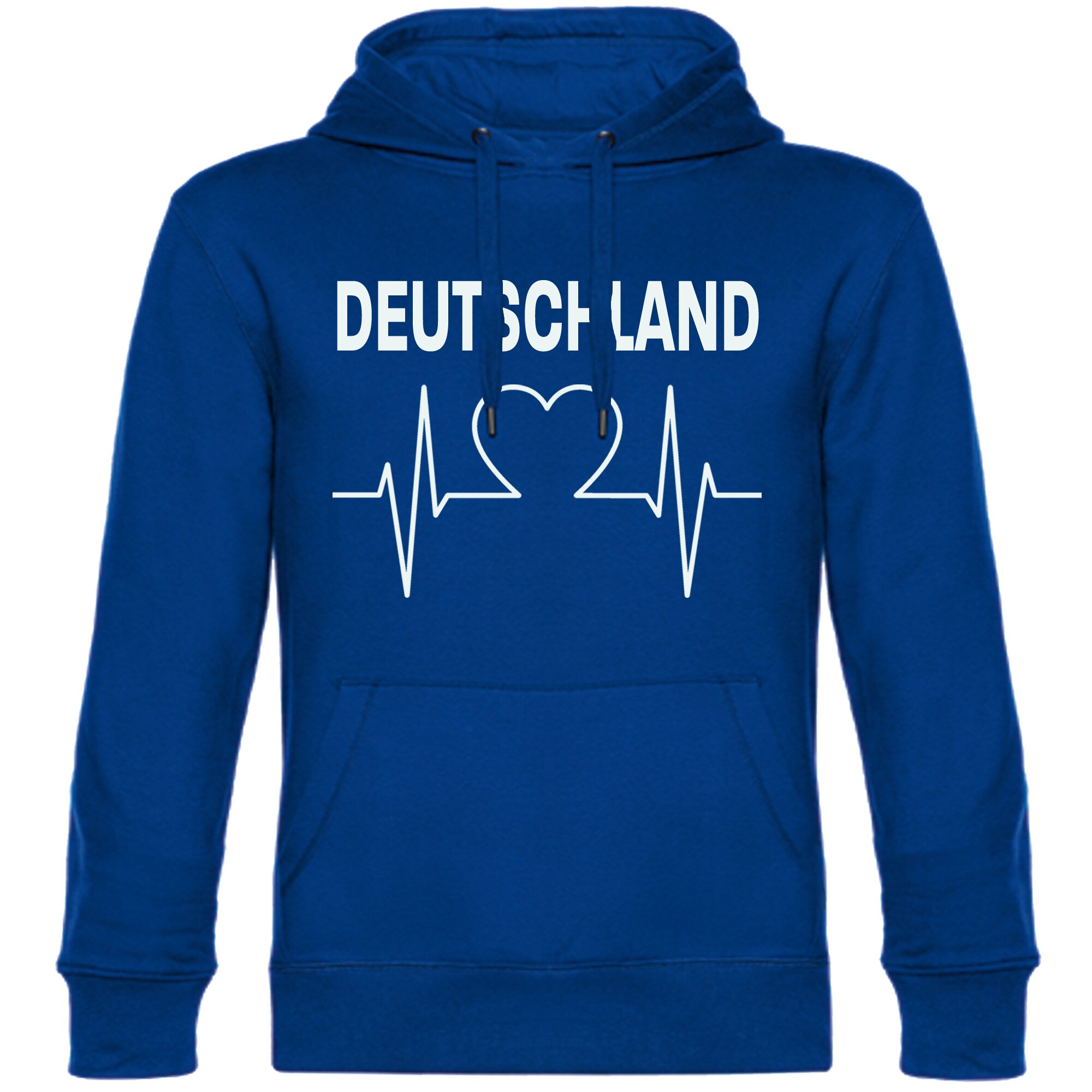 multifanshop Kapuzen Sweatshirt - Deutschland - Herzschlag - Druck wei&szlig; - Hoodie - Bild 1