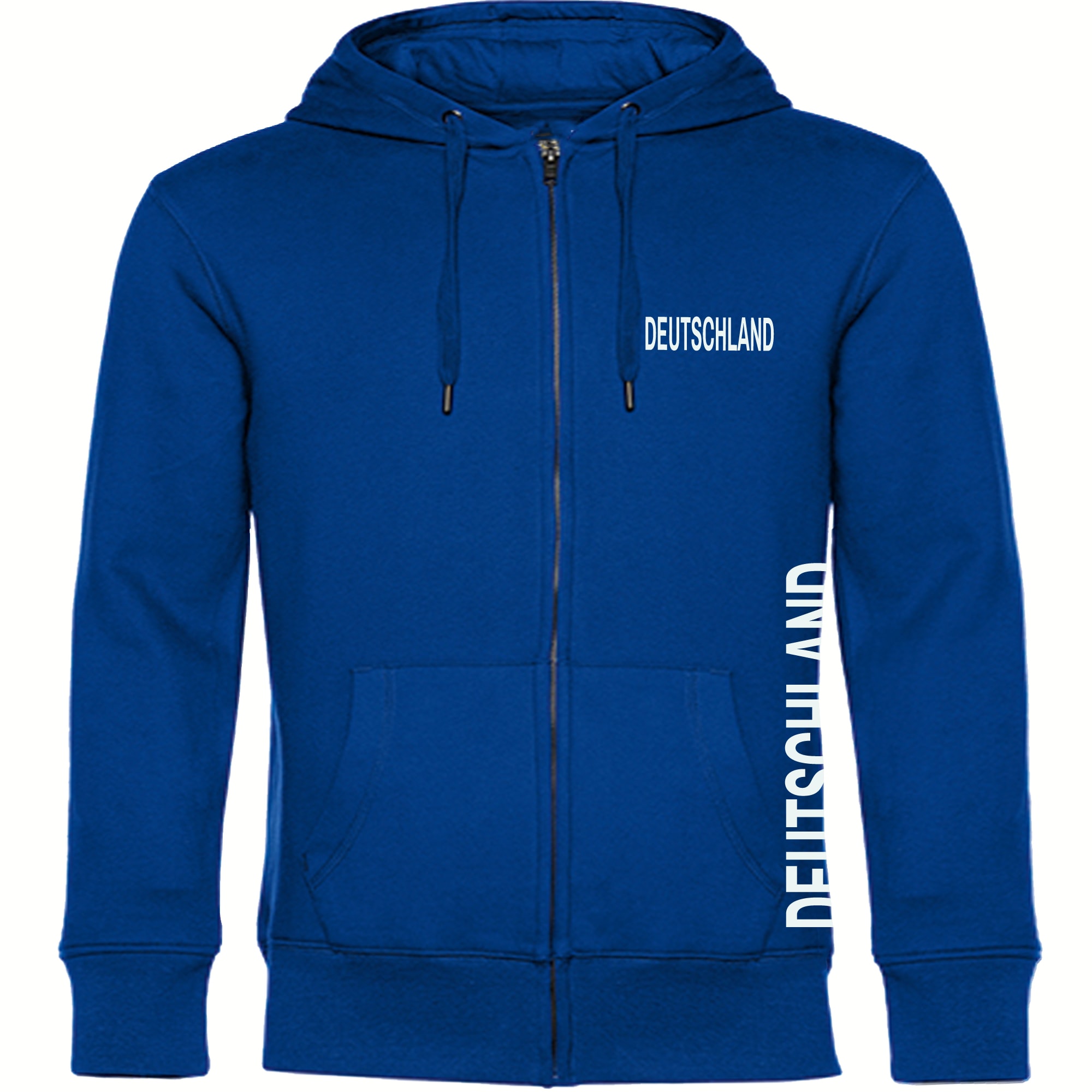 multifanshop Kapuzen Sweatshirt Jacke - Deutschland - Brust & Seite - Druck wei&szlig; - Jacke - Bild 1