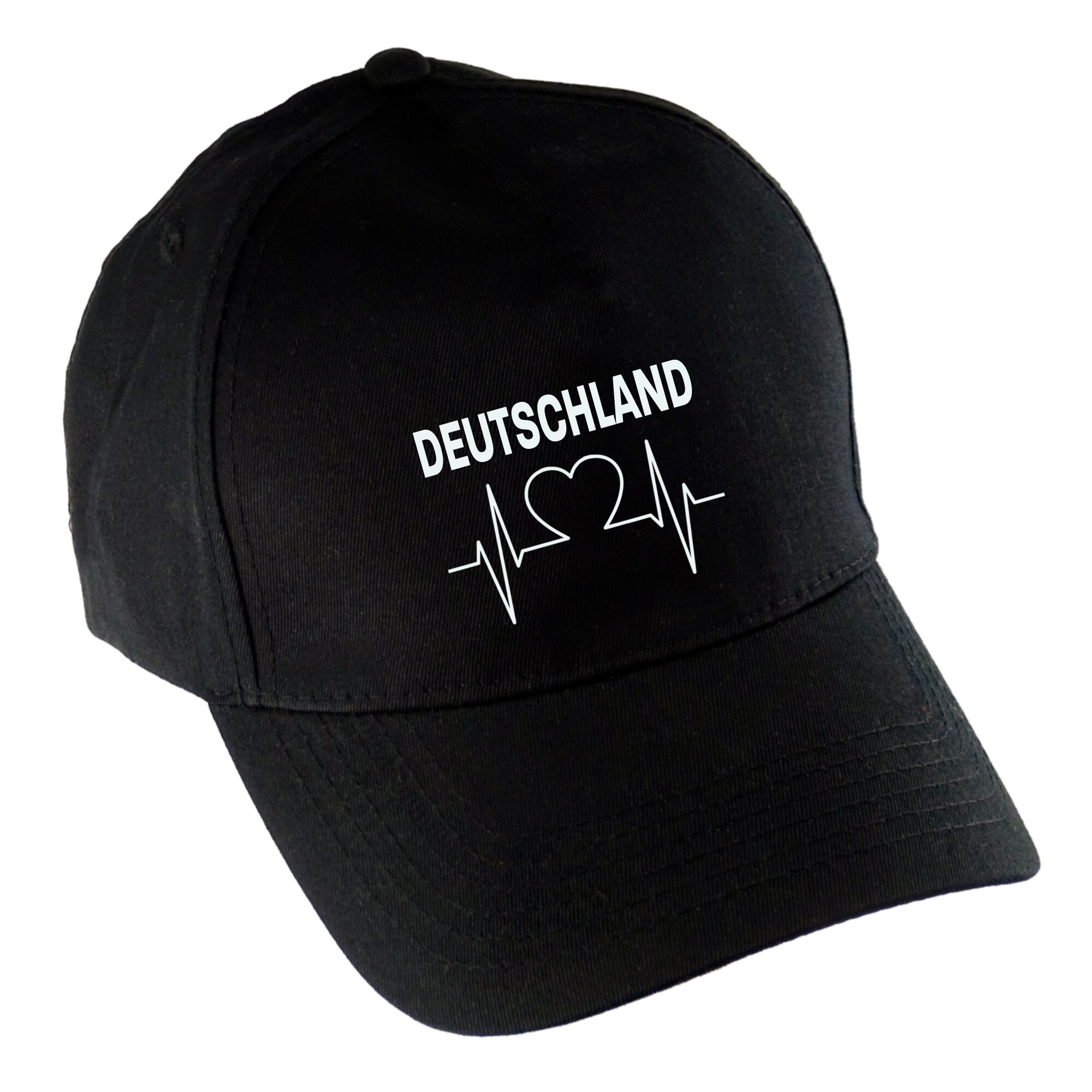 multifanshop Baseballcap - Deutschland - Herzschlag - Druck wei&szlig; - M&uuml;tze - Bild 1