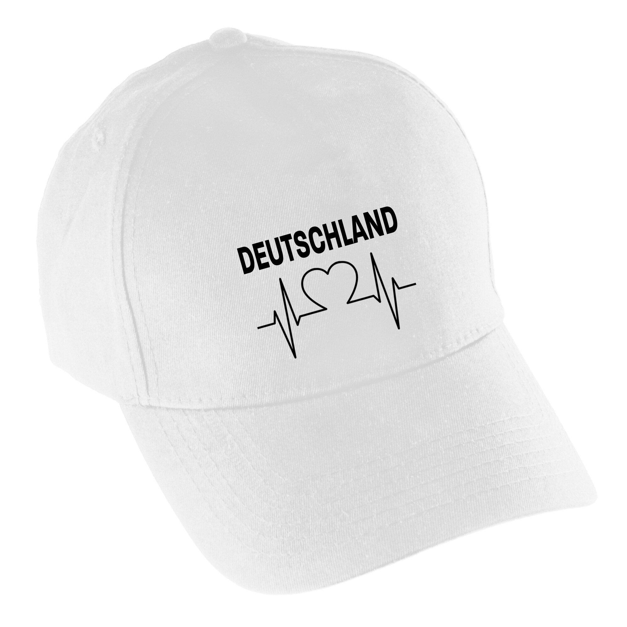 multifanshop Baseballcap - Deutschland - Herzschlag - Druck schwarz - M&uuml;tze - Bild 1