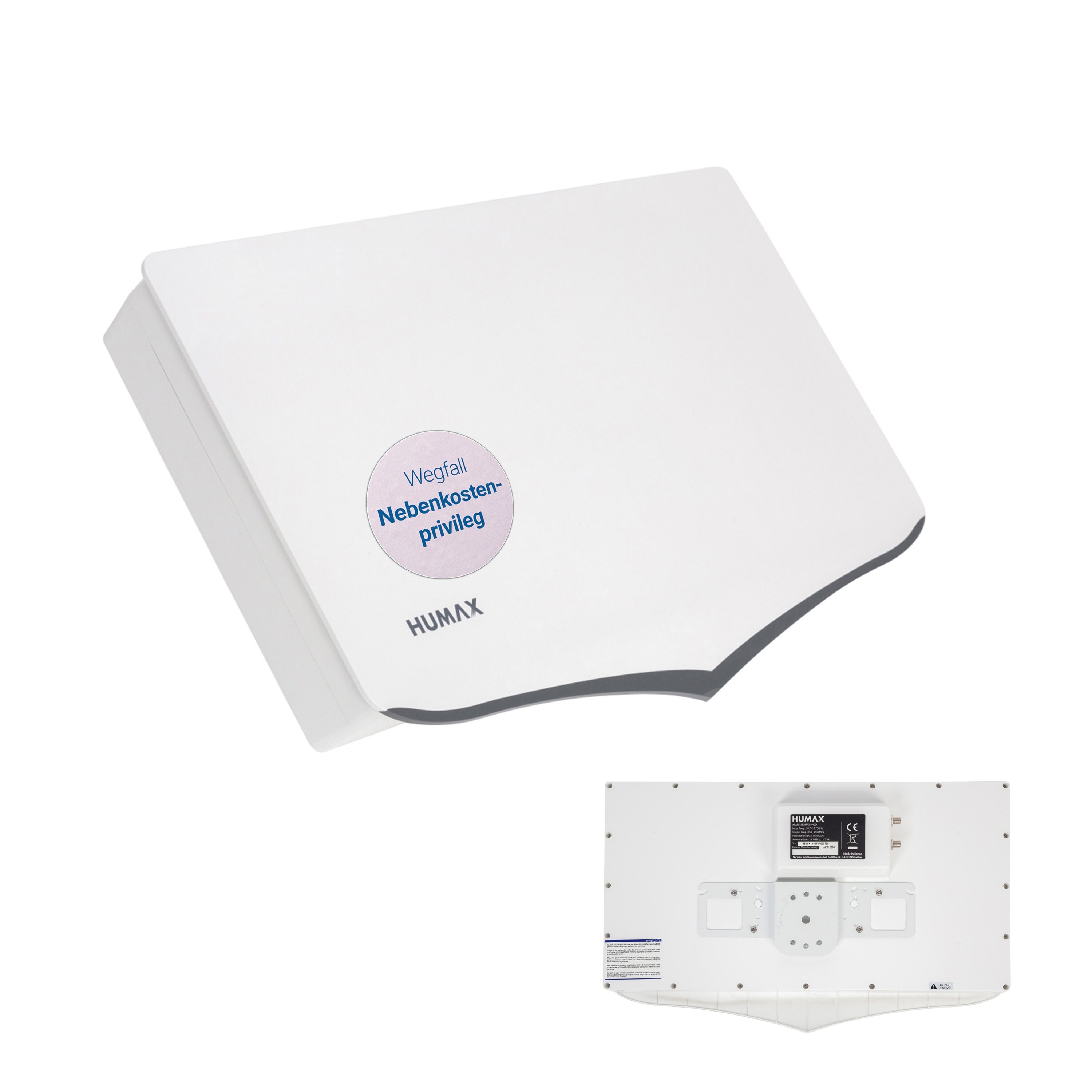 Humax mobile Flachantenne H40D, 2 Teilnehmer Twin LNB, Montagematerial - Bild 1