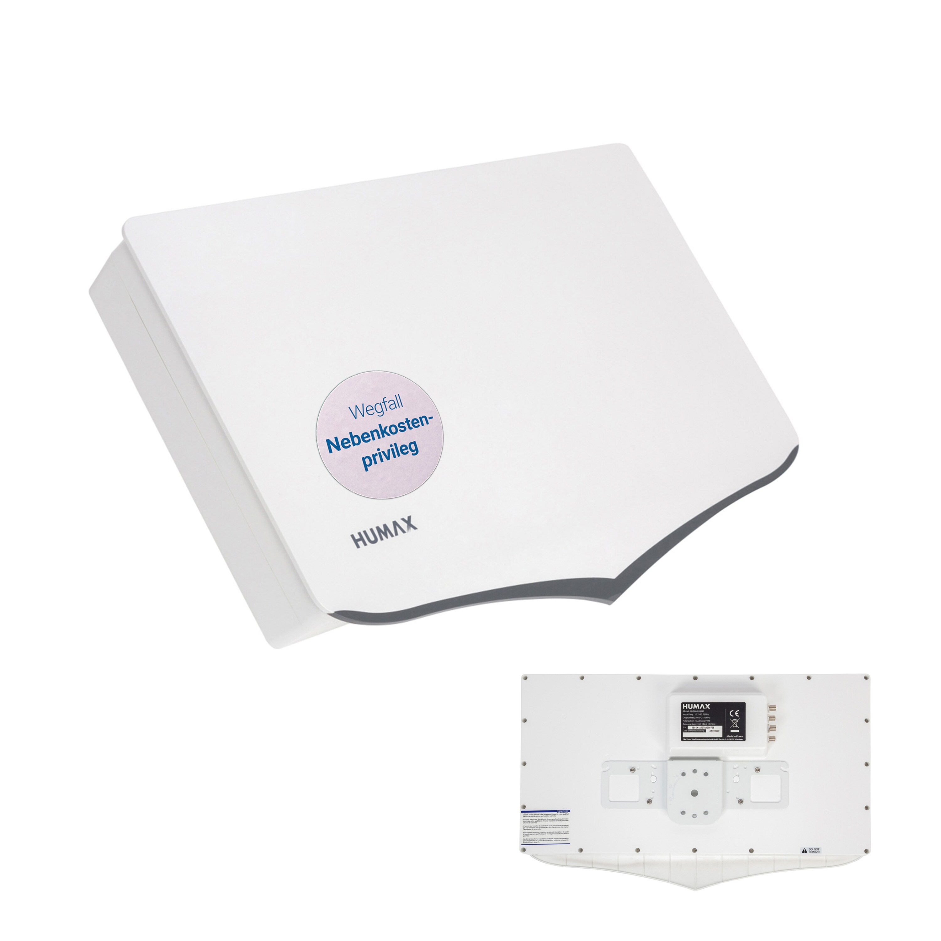 Humax mobile Flachantenne H40D, 4 Teilnehmer Quad LNB, Montagematerial - Bild 1