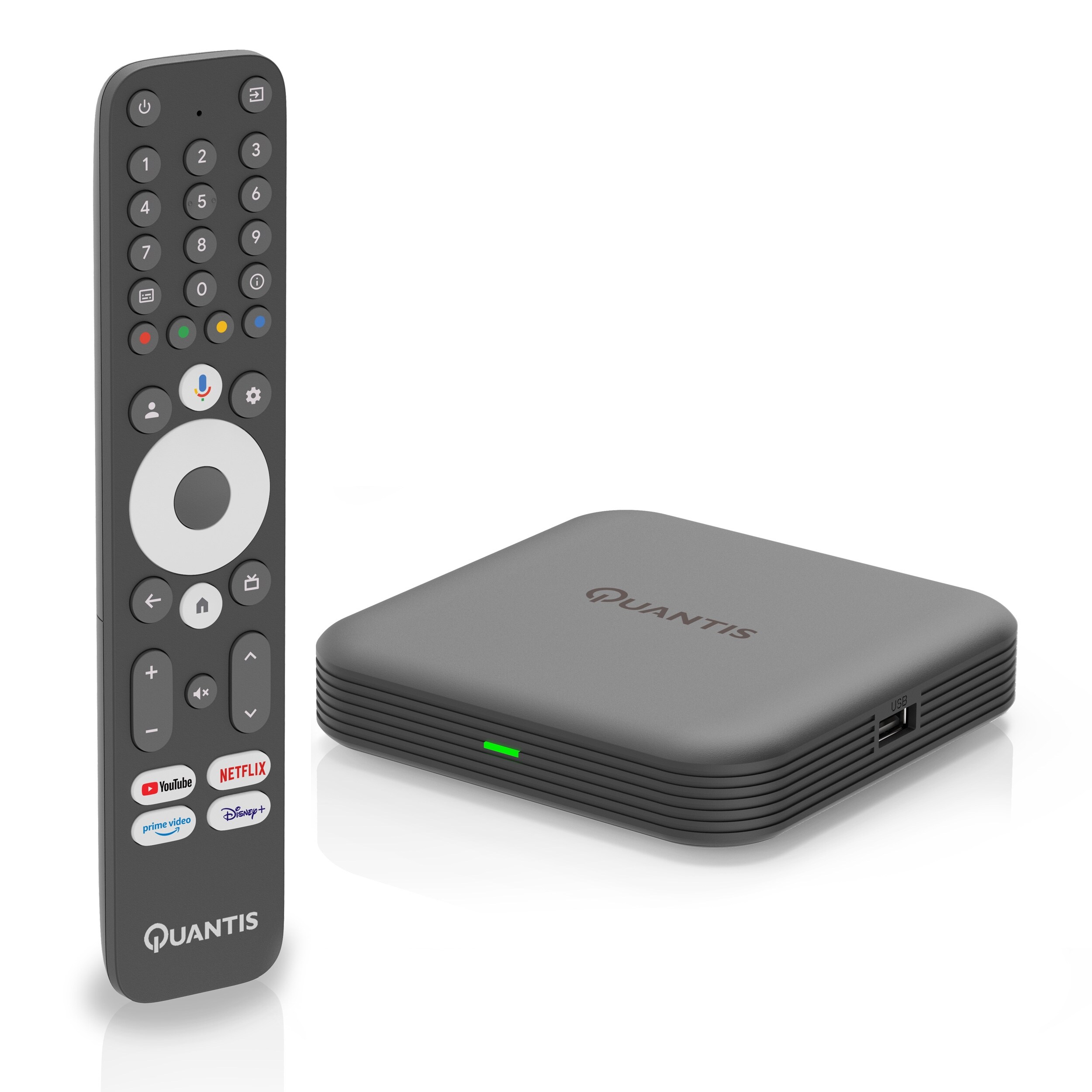 Quantis QE700 4K UHD Streaming Box, Google TV, Chromecast, 32GB - Bild 1