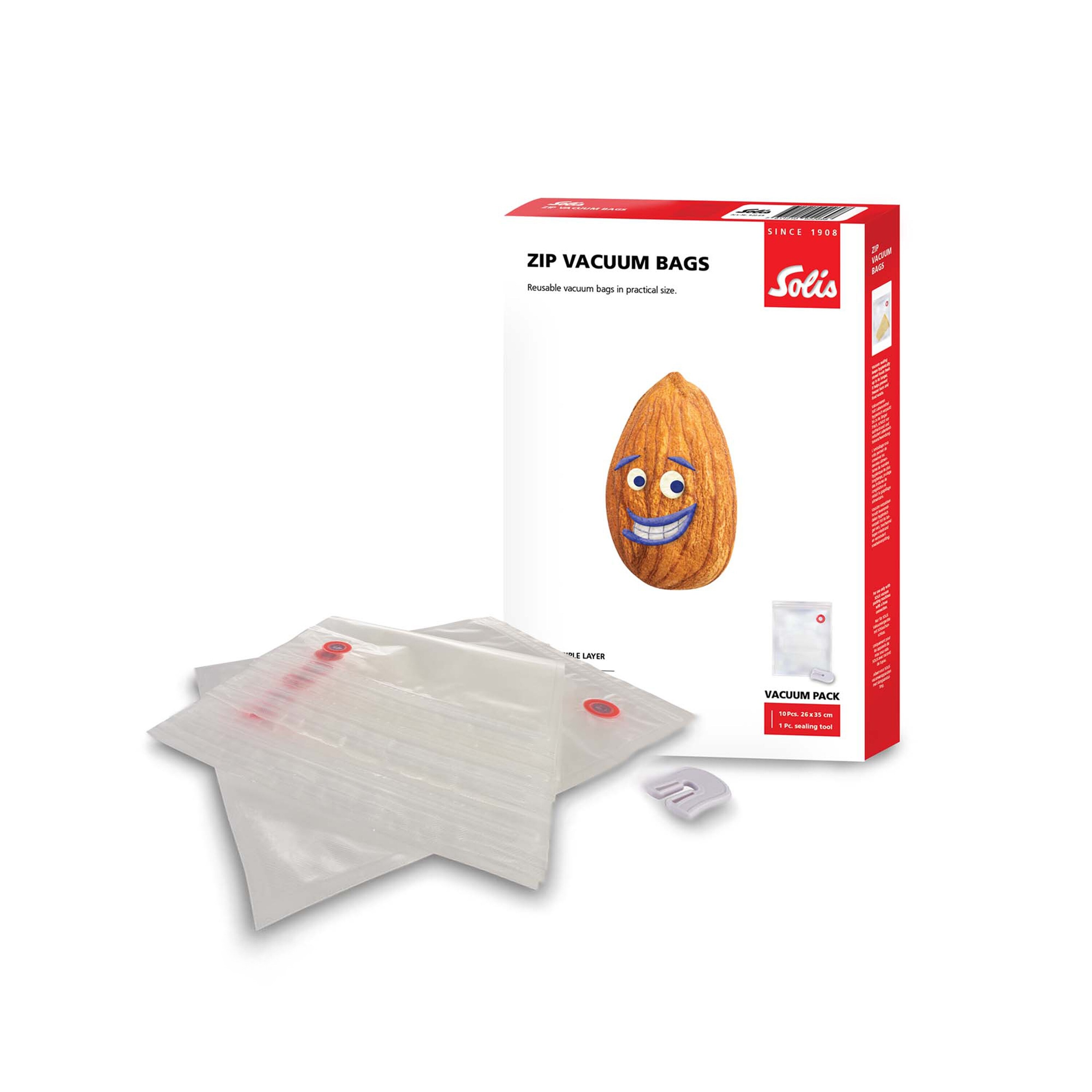 Solis Zip Vakuumierbeutel 10 Stk. 26 x 35 cm, BPA-frei, 150 - 170 &micro;m - Bild 1