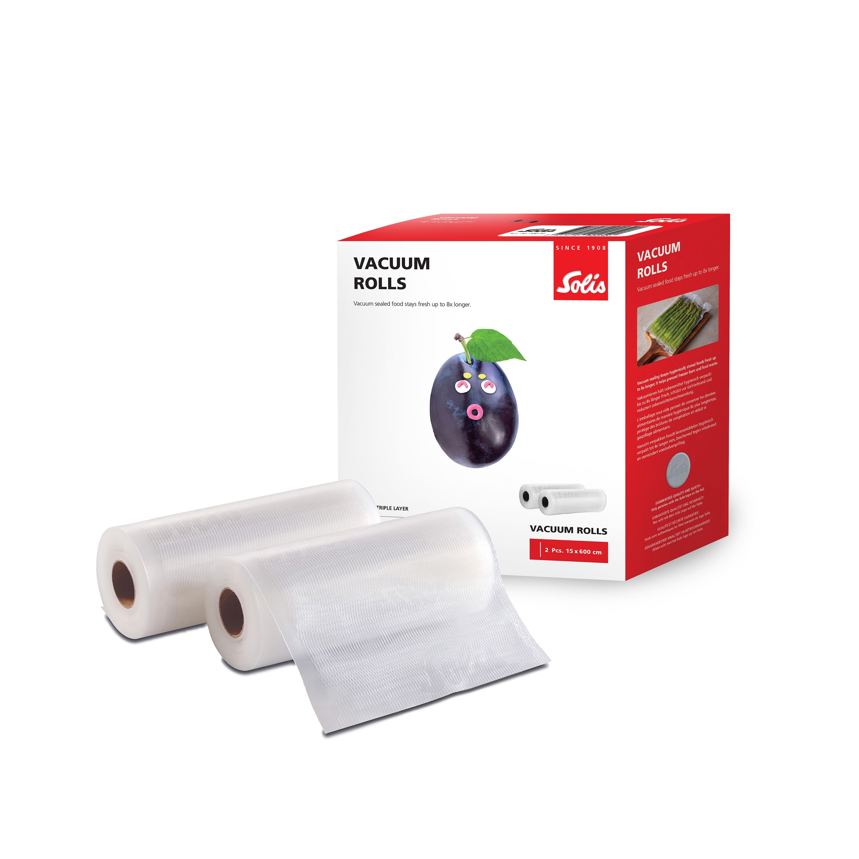 Solis Vakuumierfolie f&uuml;r Vakuumierer, 2 Rollen BPA-frei, 600x15 cm - Bild 1