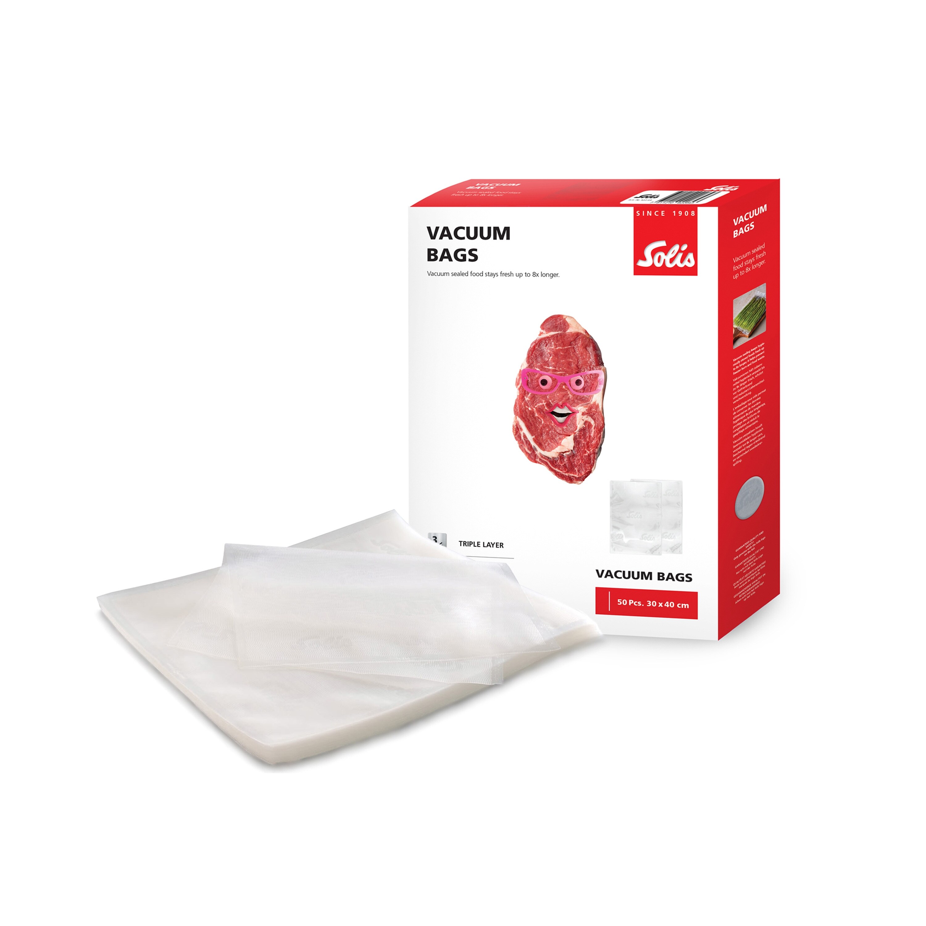 Solis Vakuumierbeutel 50 St&uuml;ck, 30 x 40 cm, BPA-frei, Dicke 110 &micro;m - Bild 1