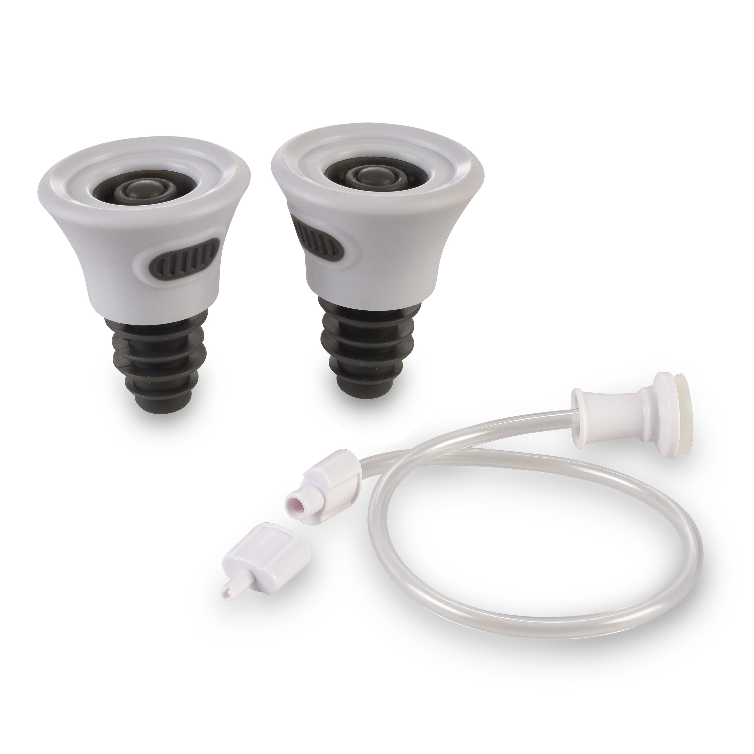 Solis Vakuum-Weinflaschenverschl&uuml;sse, 2 St&uuml;ck, inkl. Schlauchanschluss - Bild 1