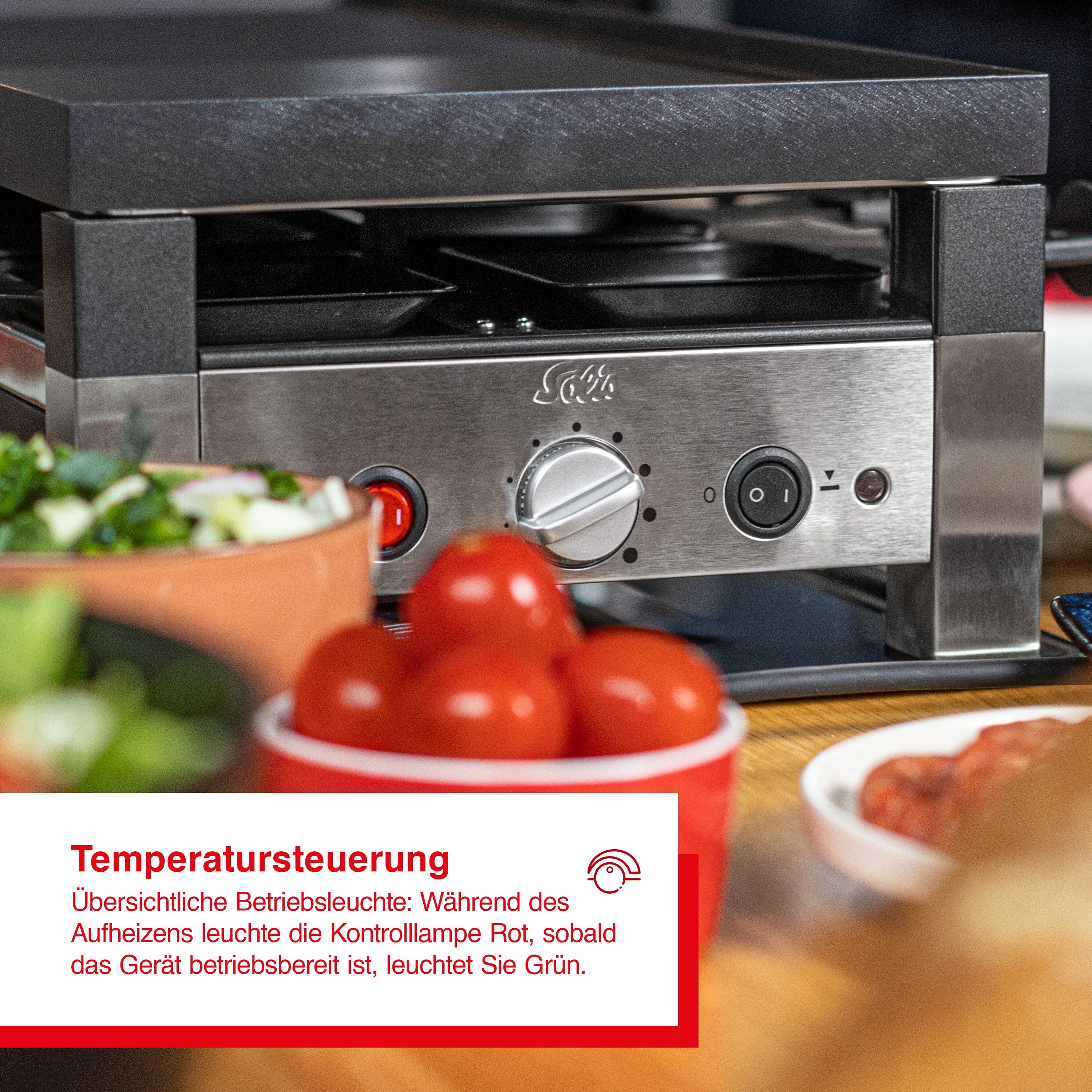 Barbecue Voor Balkon Keuken Solis 5-in-1 Tafelgrill 1020 W – Met Raclettepannetjes én Mini-woks – Gezellig Gourmetten Met Z'n Vieren! Barbecue Grill Electric