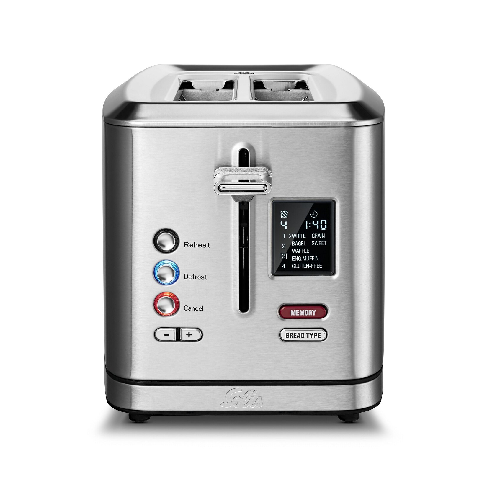 Solis Zwei-Schlitz Toaster, Brötchenaufsatz, Wiedererhitzungsfunktion | 07611210920168