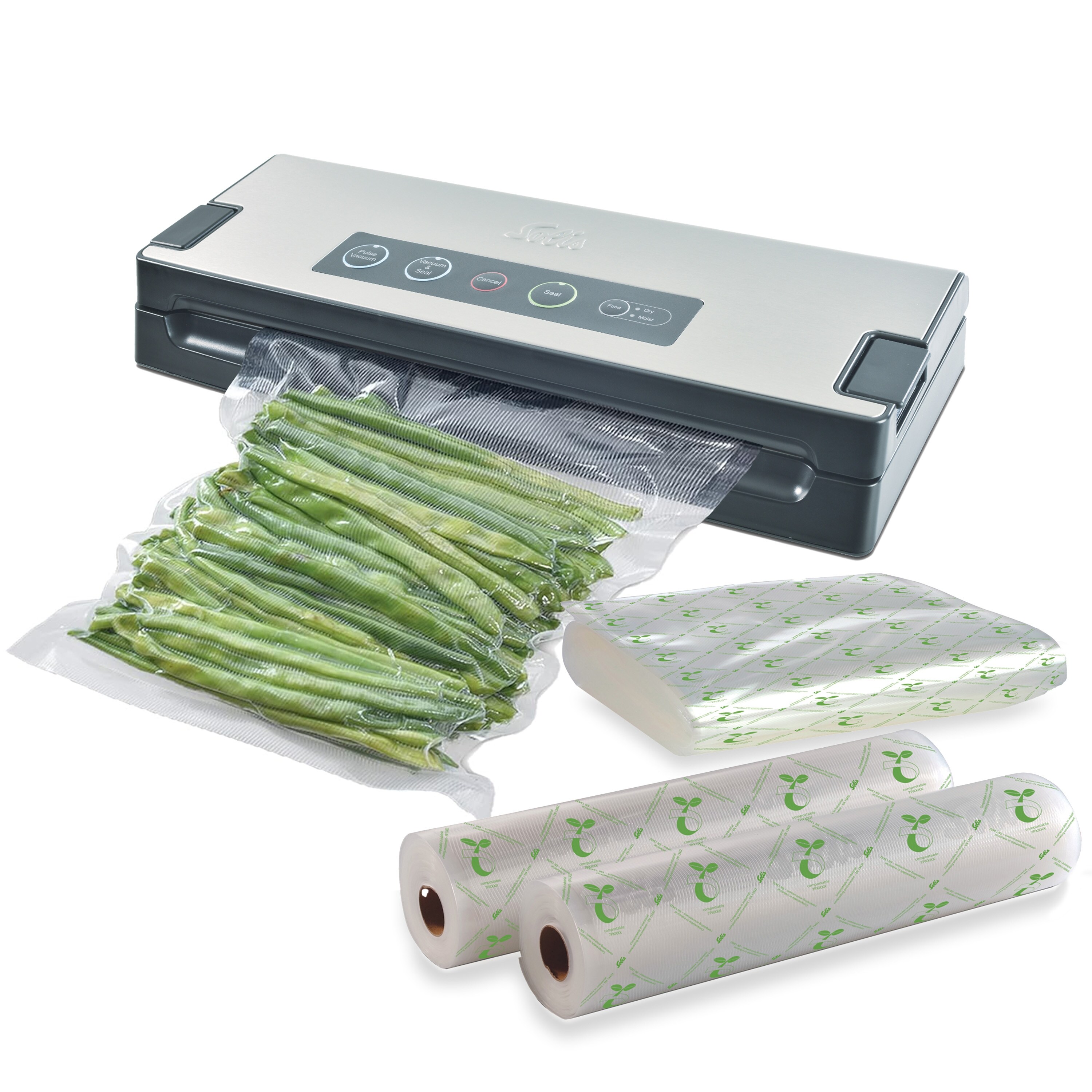 Solis Vakuumierger&auml;t mit Schlauch, Set inkl. 60 Beutel & 2 Rollen - Bild 1