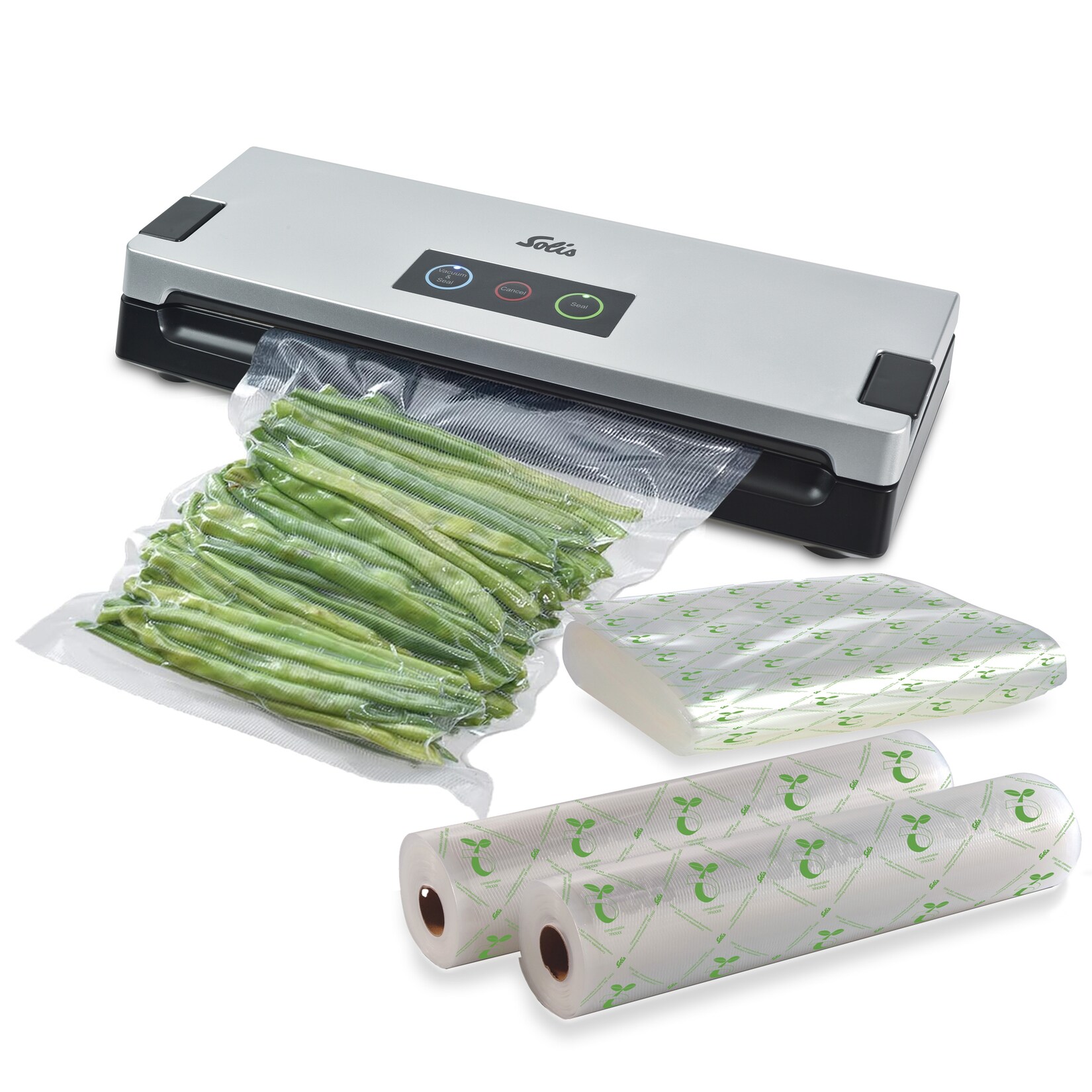 Solis Vakuumiergerät für 30 cm Beutel, Set inkl. 50 Beutel & 2 Rollen | 07611210011606