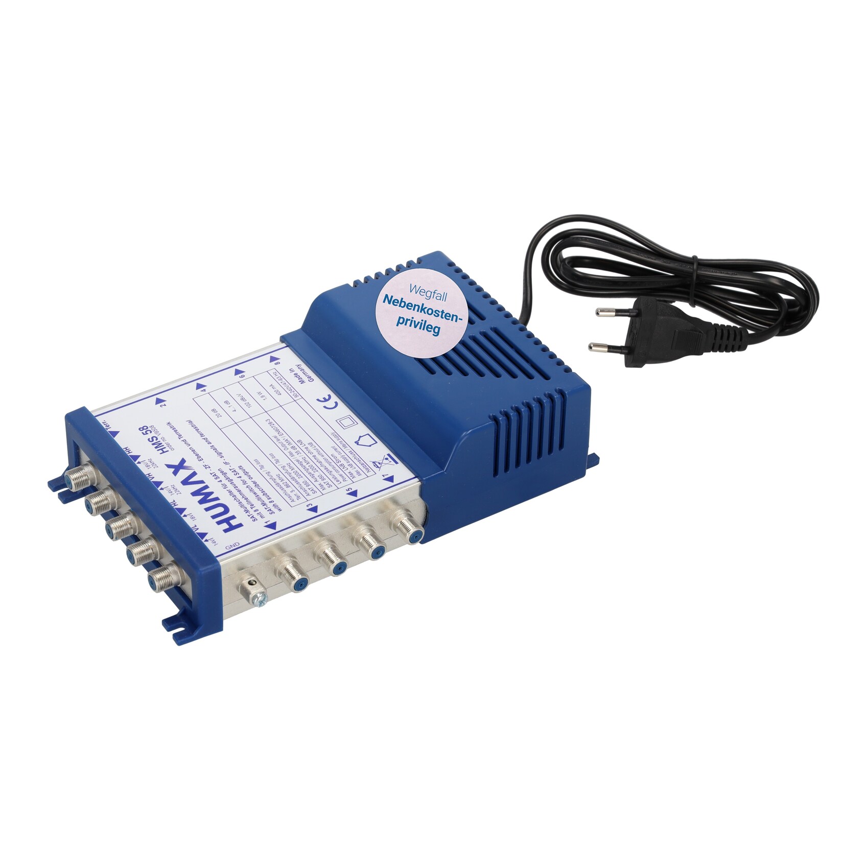 Humax Multischalter, 8 Teilnehmer/TV, 5 Eingänge davon 1x terrestrisch | 04043745995084