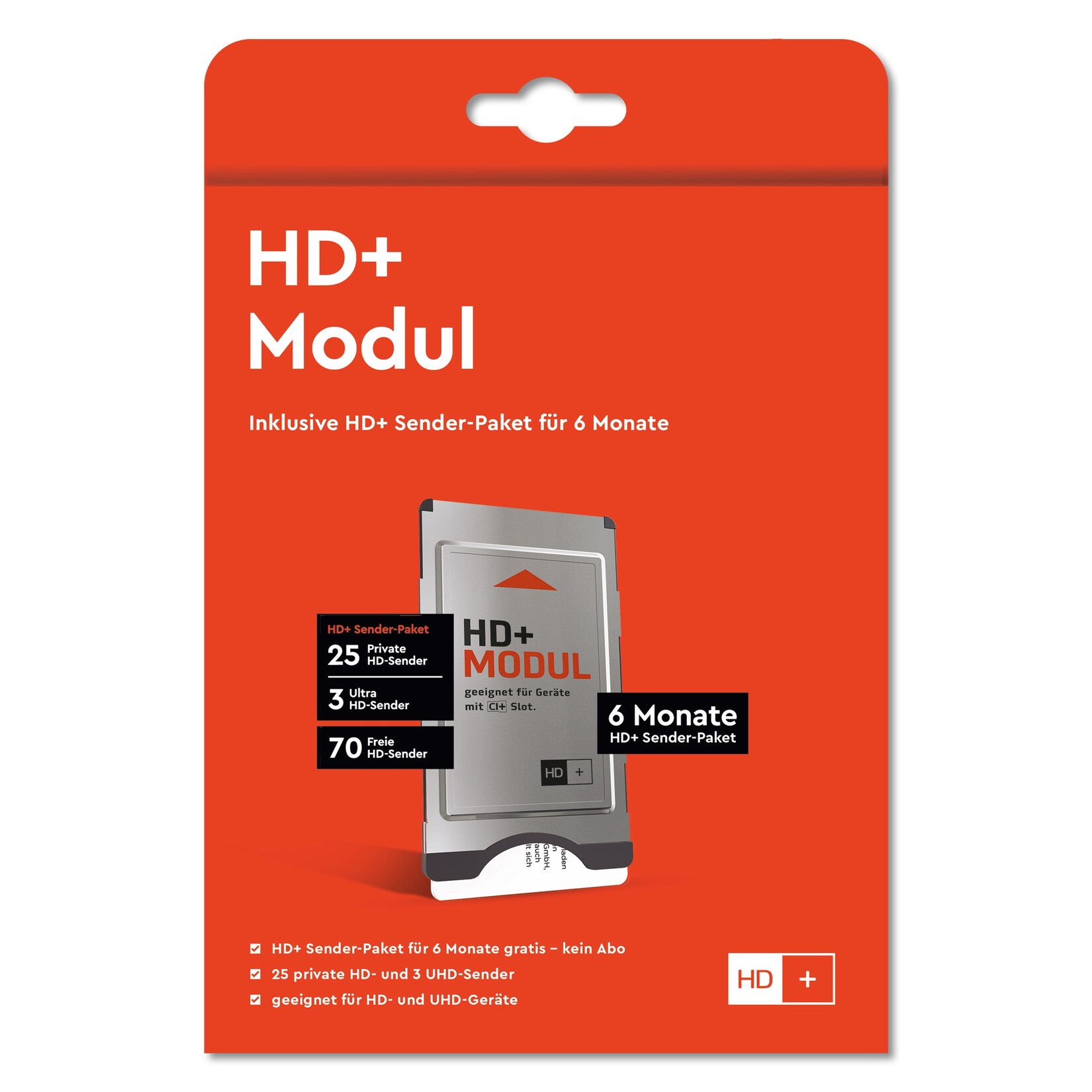 HD+ Modul, CI+, Sat-TV, inkl. 6 Monate HD+ Sender-Paket, 25 HD-Sender