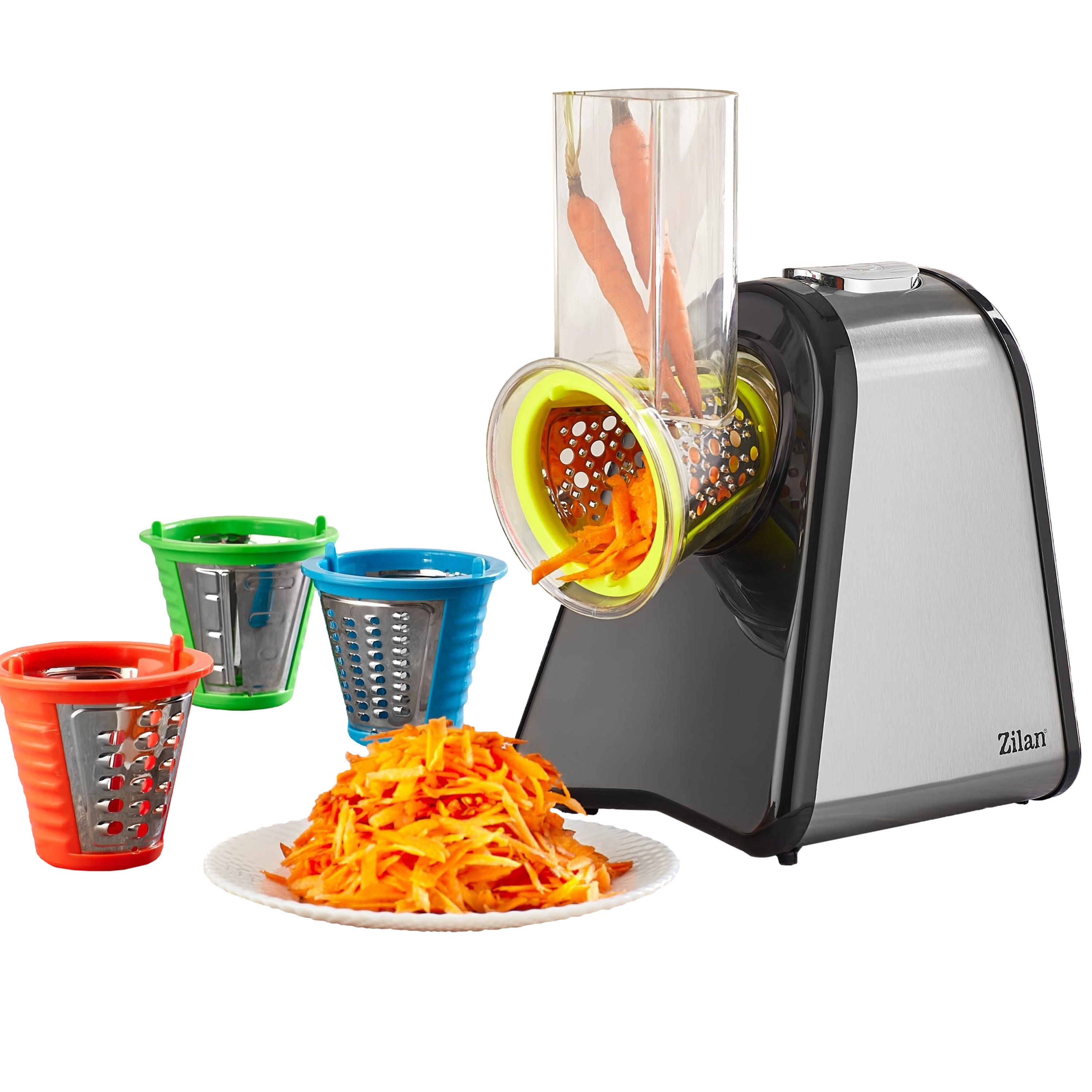 Zilan Elektrischer Gem&uuml;sehobel Reibe Spiralschneider 4 Aufs&auml;tze 200W - Bild 1
