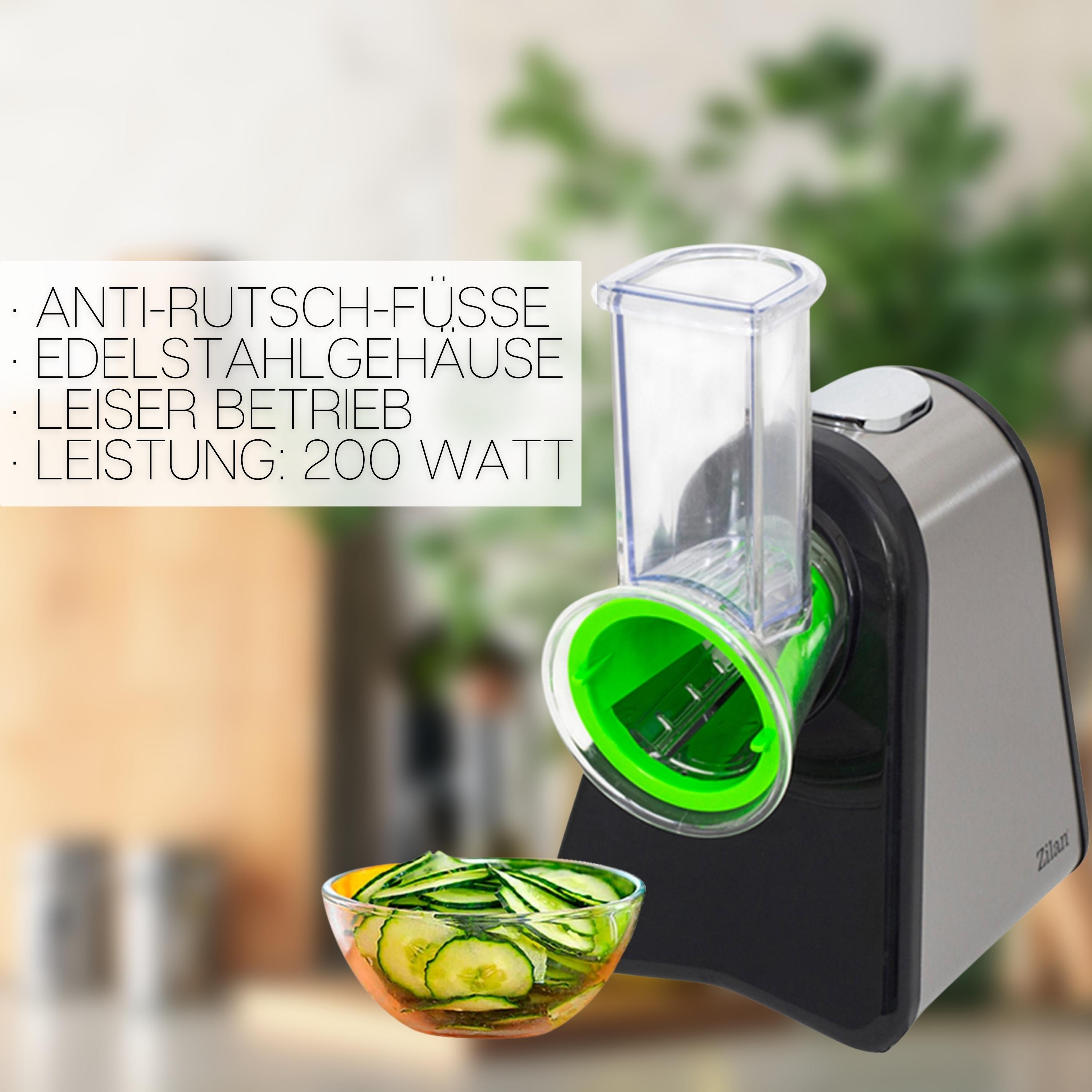 Zilan Elektrischer Gemüsehobel Reibe Spiralschneider 4 Aufsätze 200W online kaufen bei Netto