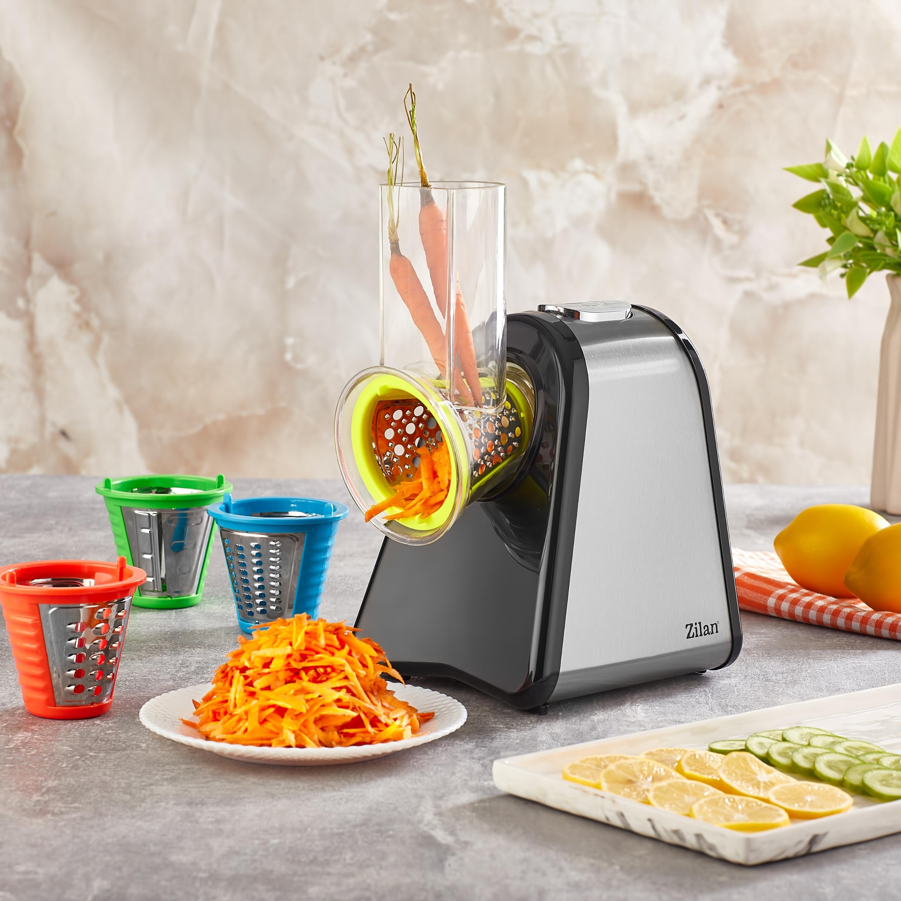 Zilan Elektrischer Gemüsehobel Reibe Spiralschneider 4 Aufsätze 200W online kaufen bei Netto