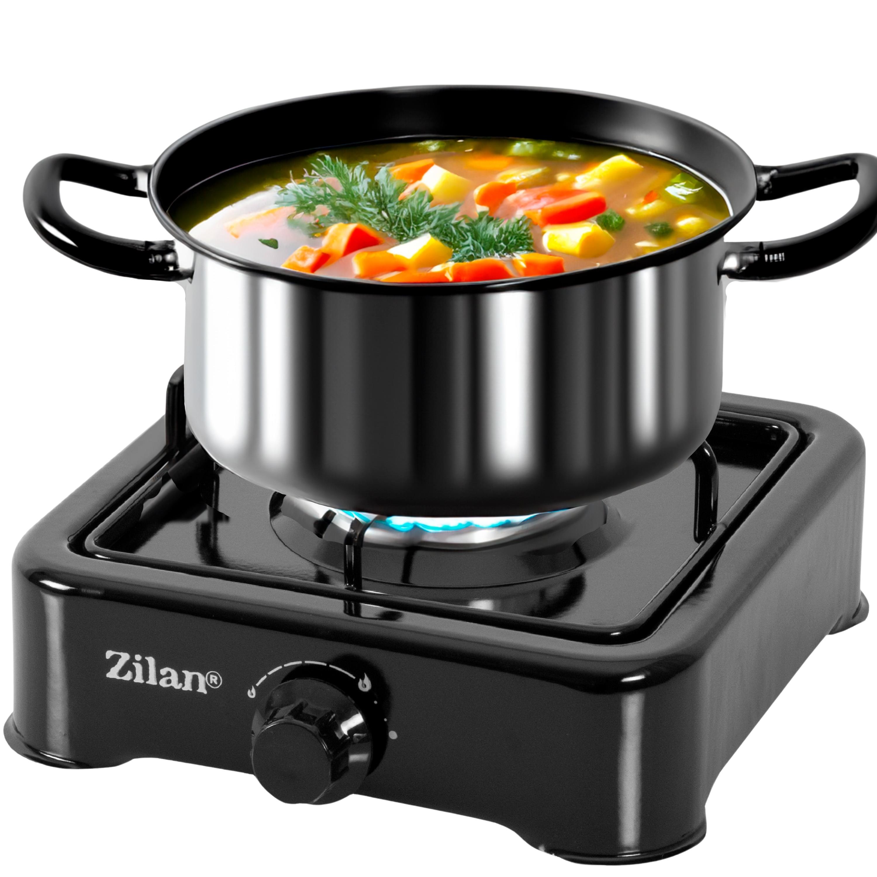 Zilan Gaskocher 1 flammig Campingkocher Kochfeld Gasherd schwarz - Bild 1