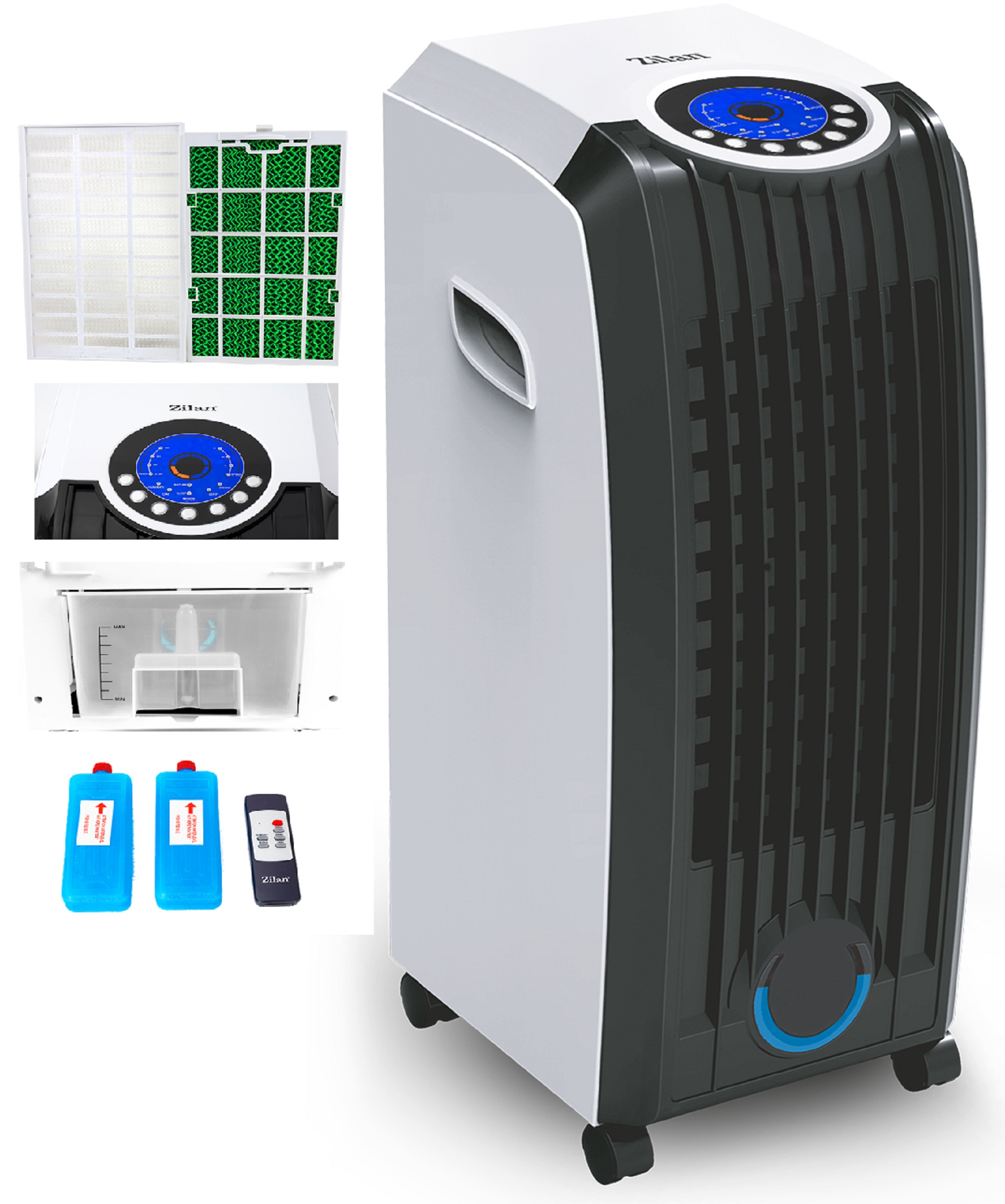 Zilan 3in1 Aircooler m. Fernbedienung Timer 3 Stufen Ventilator - Bild 1
