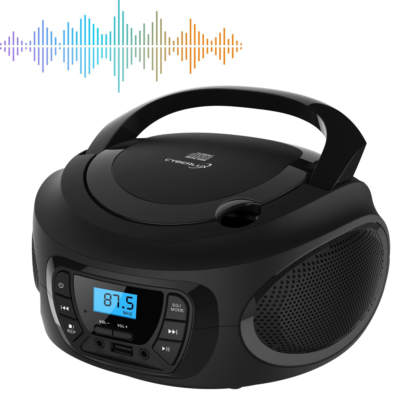 Cyberlux Tragbarer CD-Player Kinder Radio CD/MP3 USB Boombox schwarz | 04260633470861