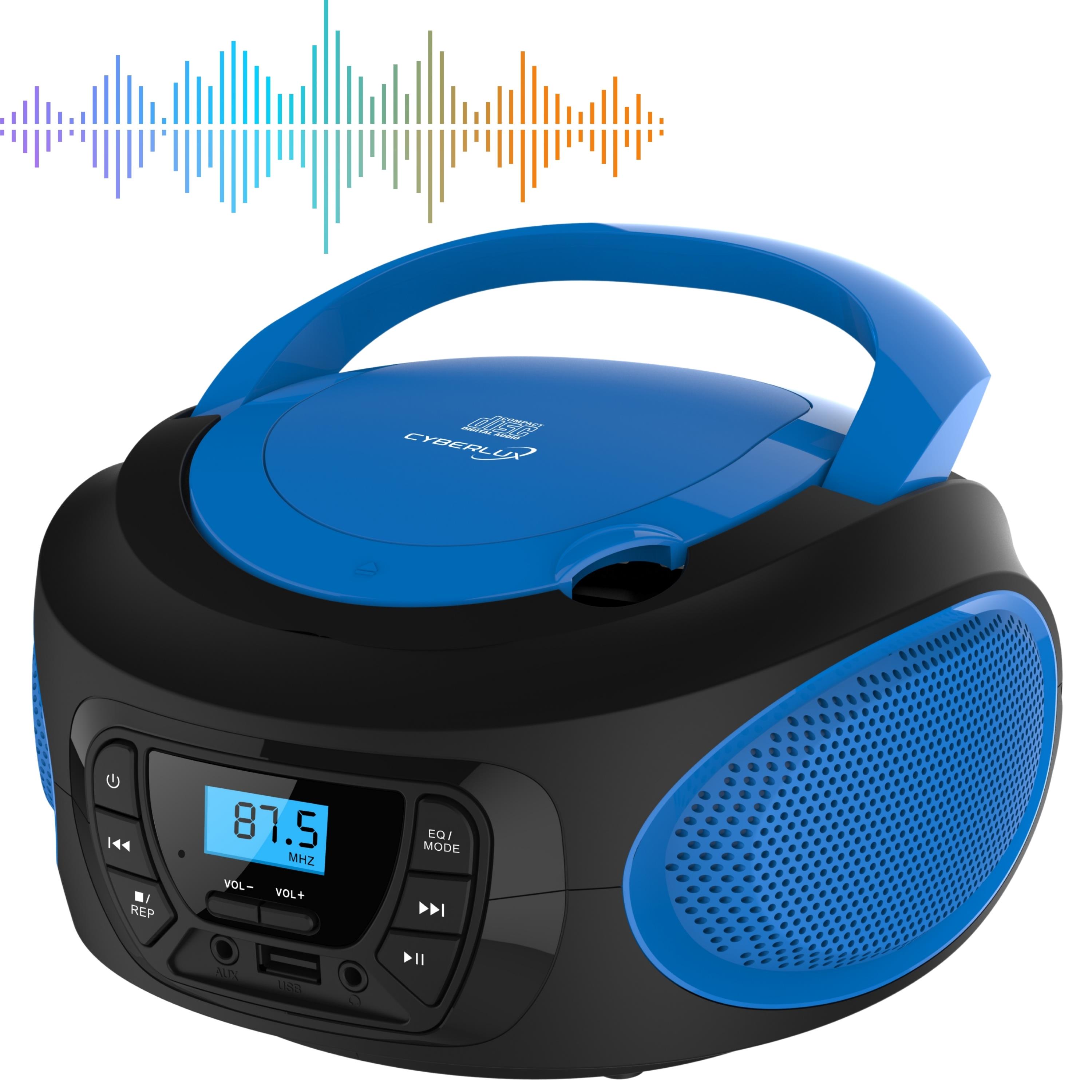 Cyberlux Tragbarer CD-Player Kinder Radio CD/MP3 USB Boombox blau - Bild 1