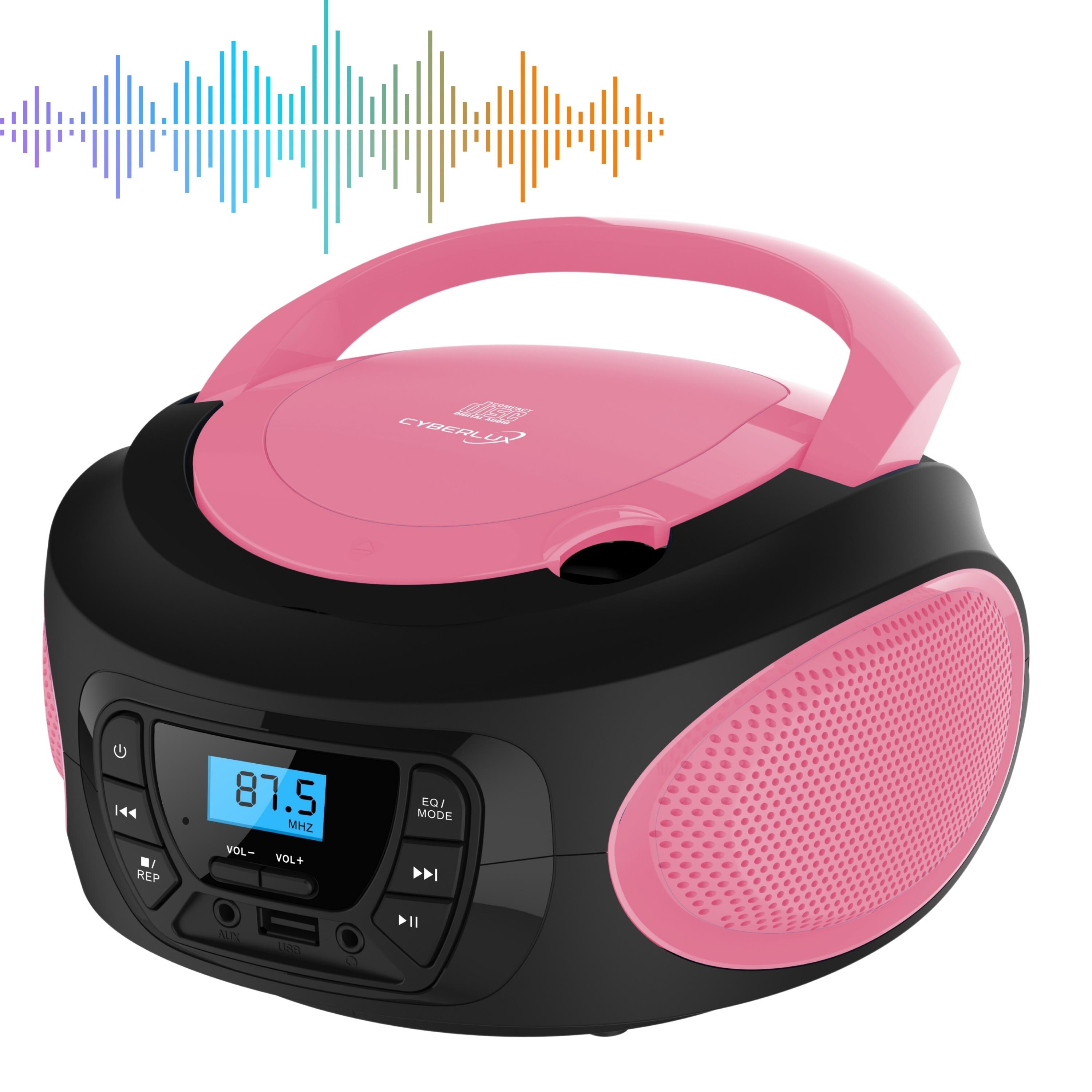 Cyberlux Tragbarer CD-Player Kinder Radio CD/MP3 USB Boombox pink - Bild 1
