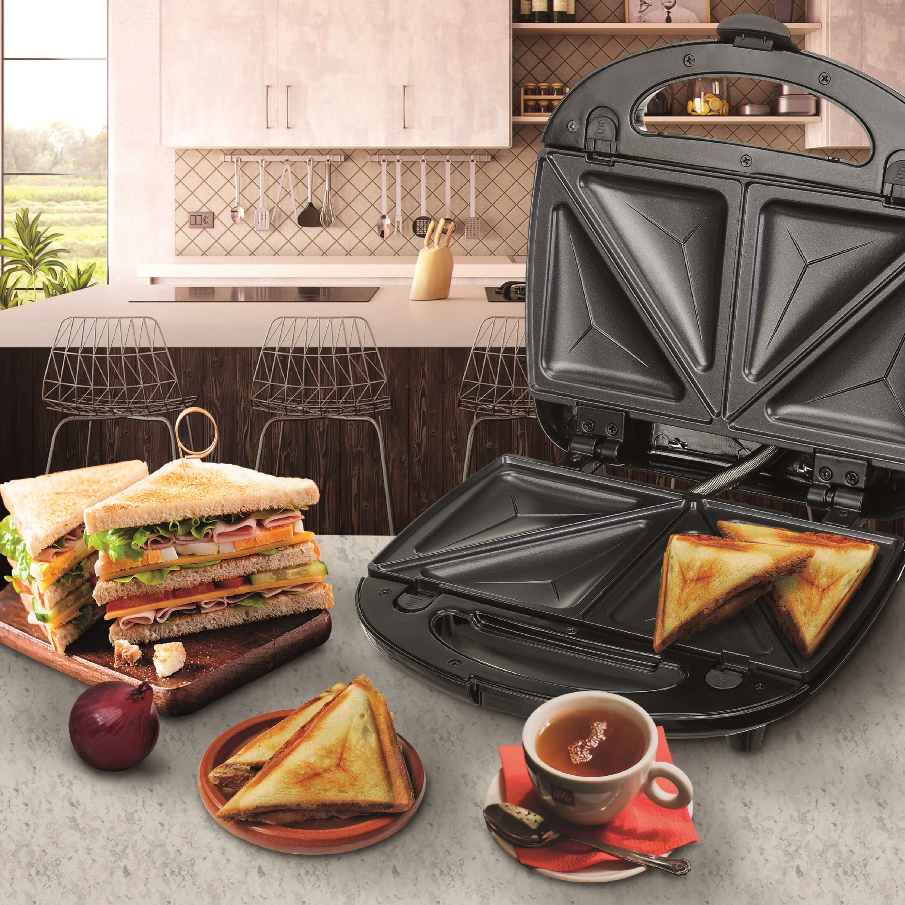 Zilan 5in1 Sandwichmaker Kontaktgrill Waffeleisen Zaubernuss 800W online kaufen bei Netto
