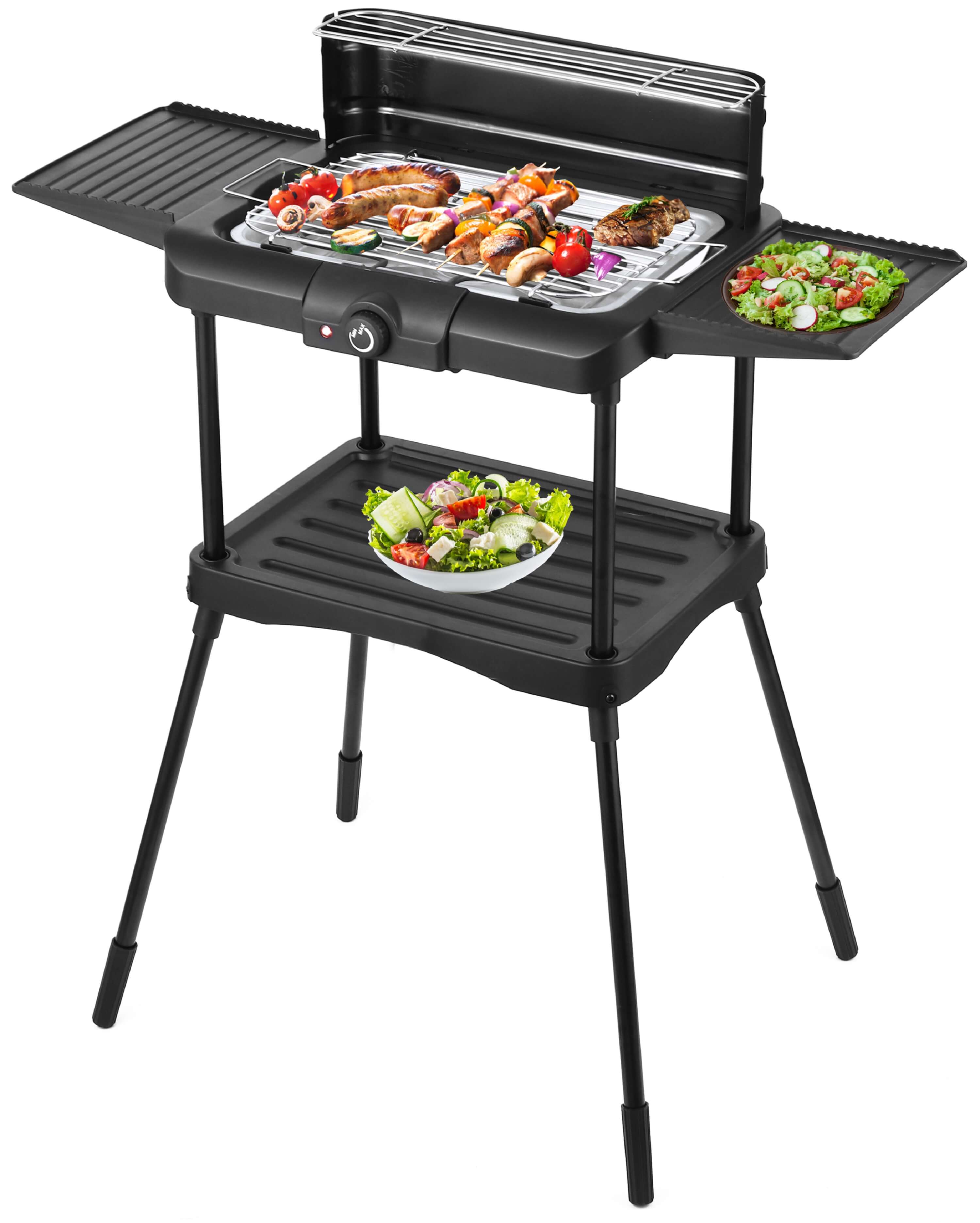Steinborg 2in1 Standgrill Elektrischer Grill mit Ablagef&auml;chern 2000W - Bild 1
